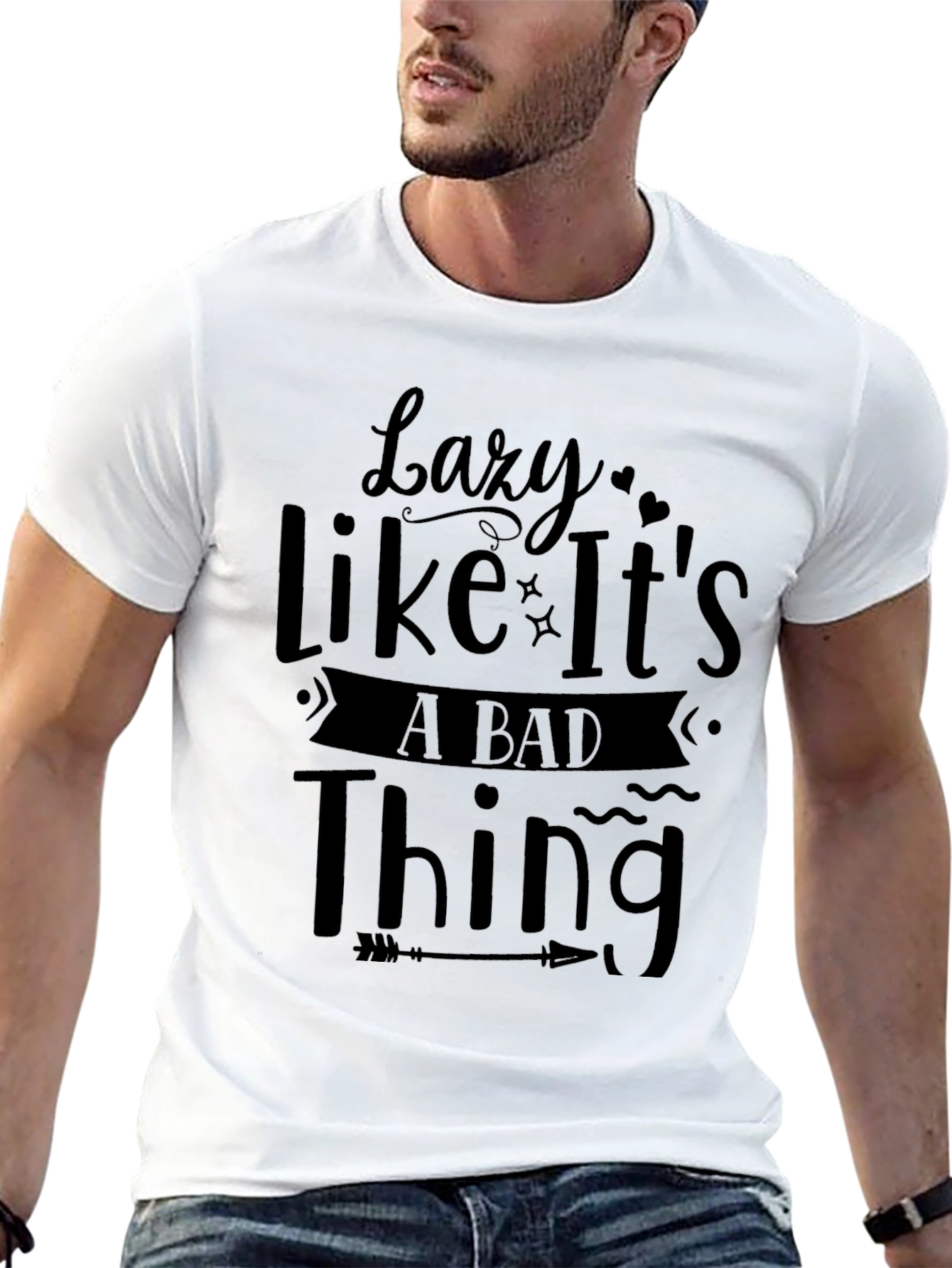 Lazy Like Its a Bad Thing Black Graphic Tee