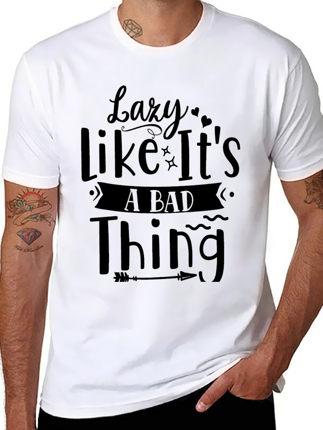 Lazy Like Its a Bad Thing Black Graphic Tee