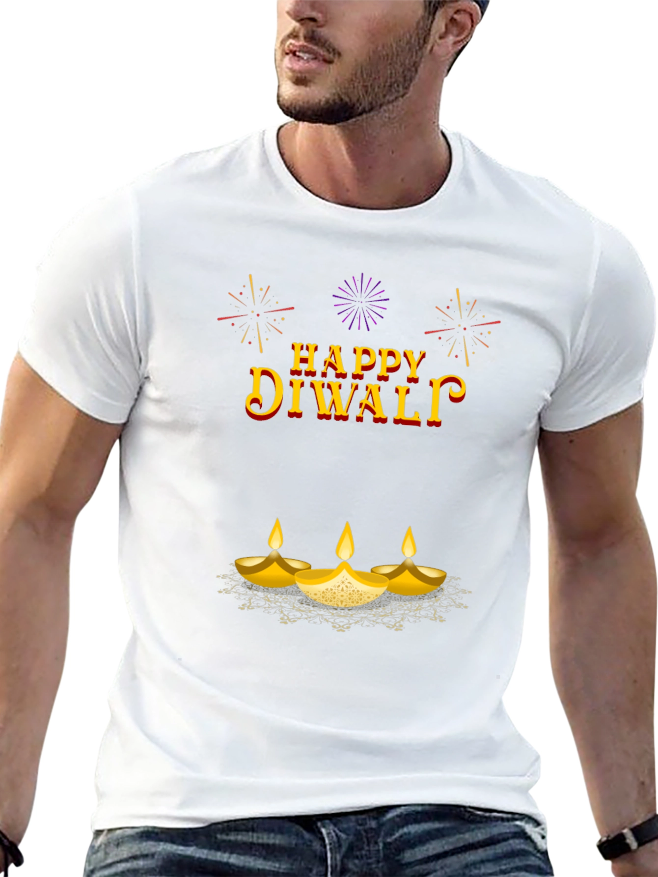 Happy Diwali Graphic T-Shirt - Black