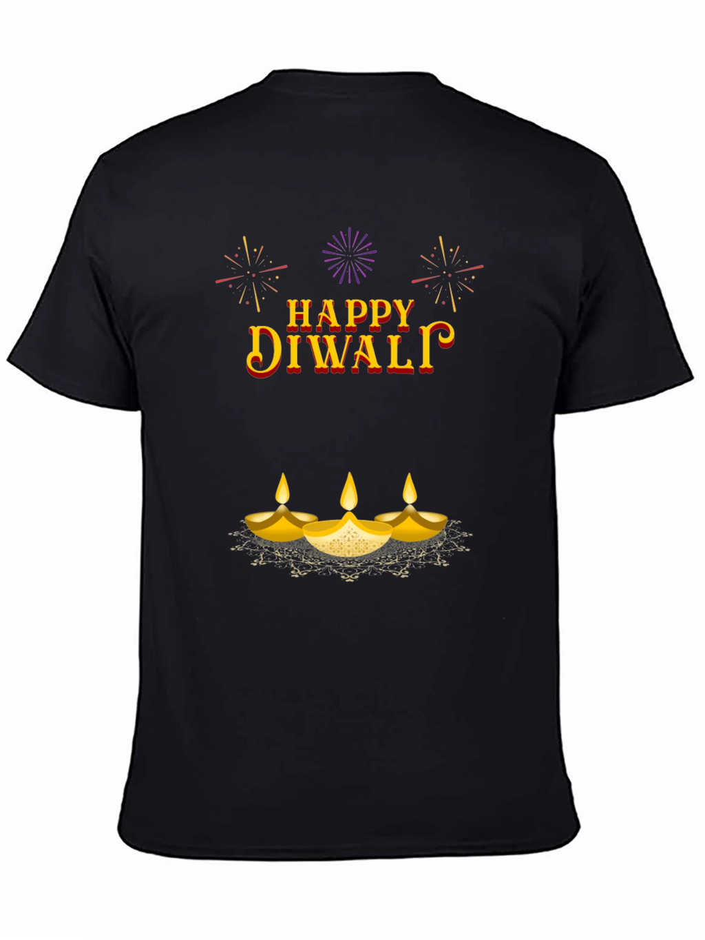 Happy Diwali Graphic T-Shirt - Black