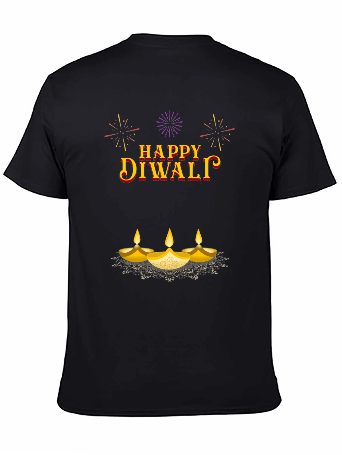Happy Diwali Graphic T-Shirt - Black
