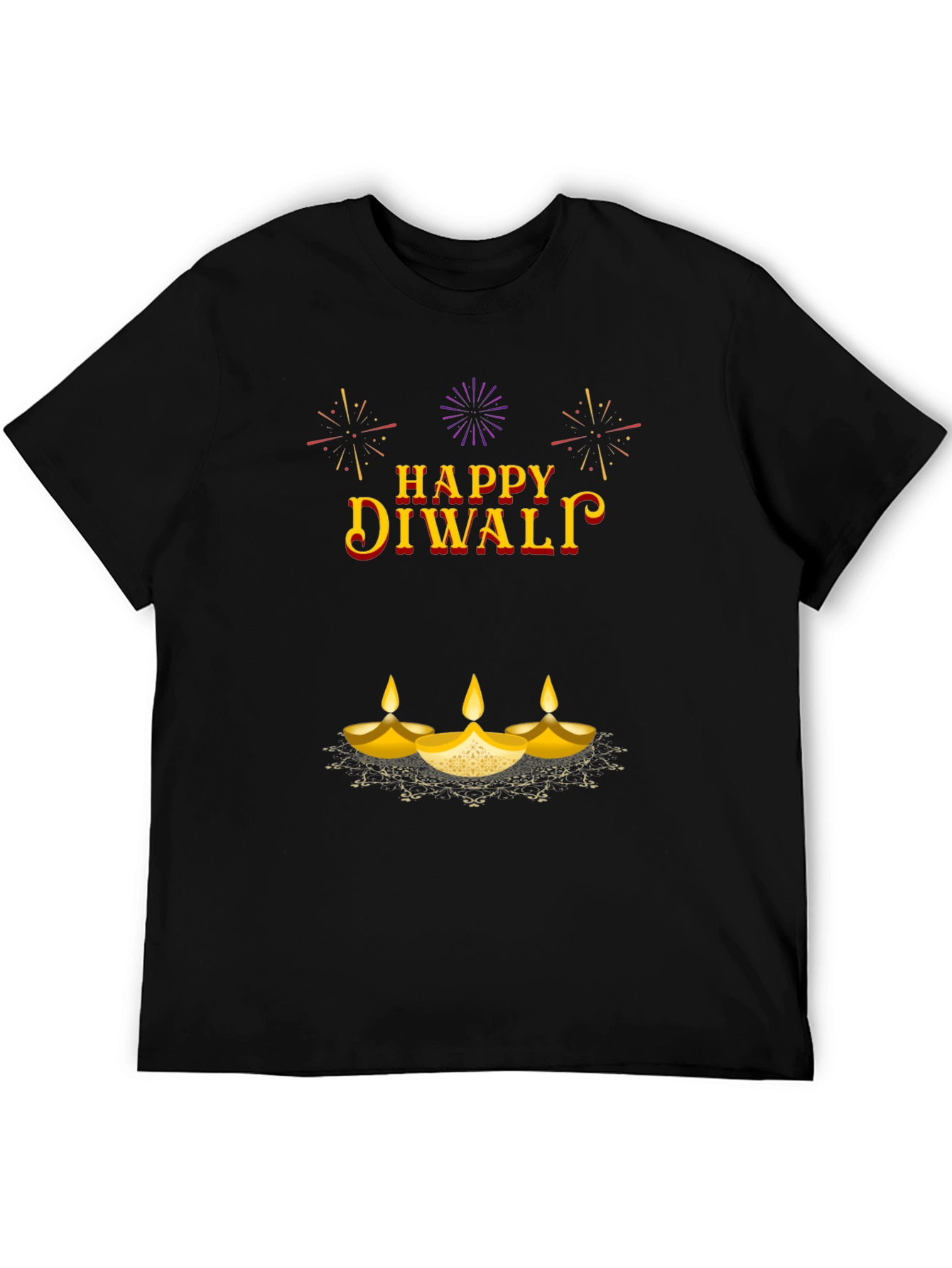 Happy Diwali Graphic T-Shirt - Black