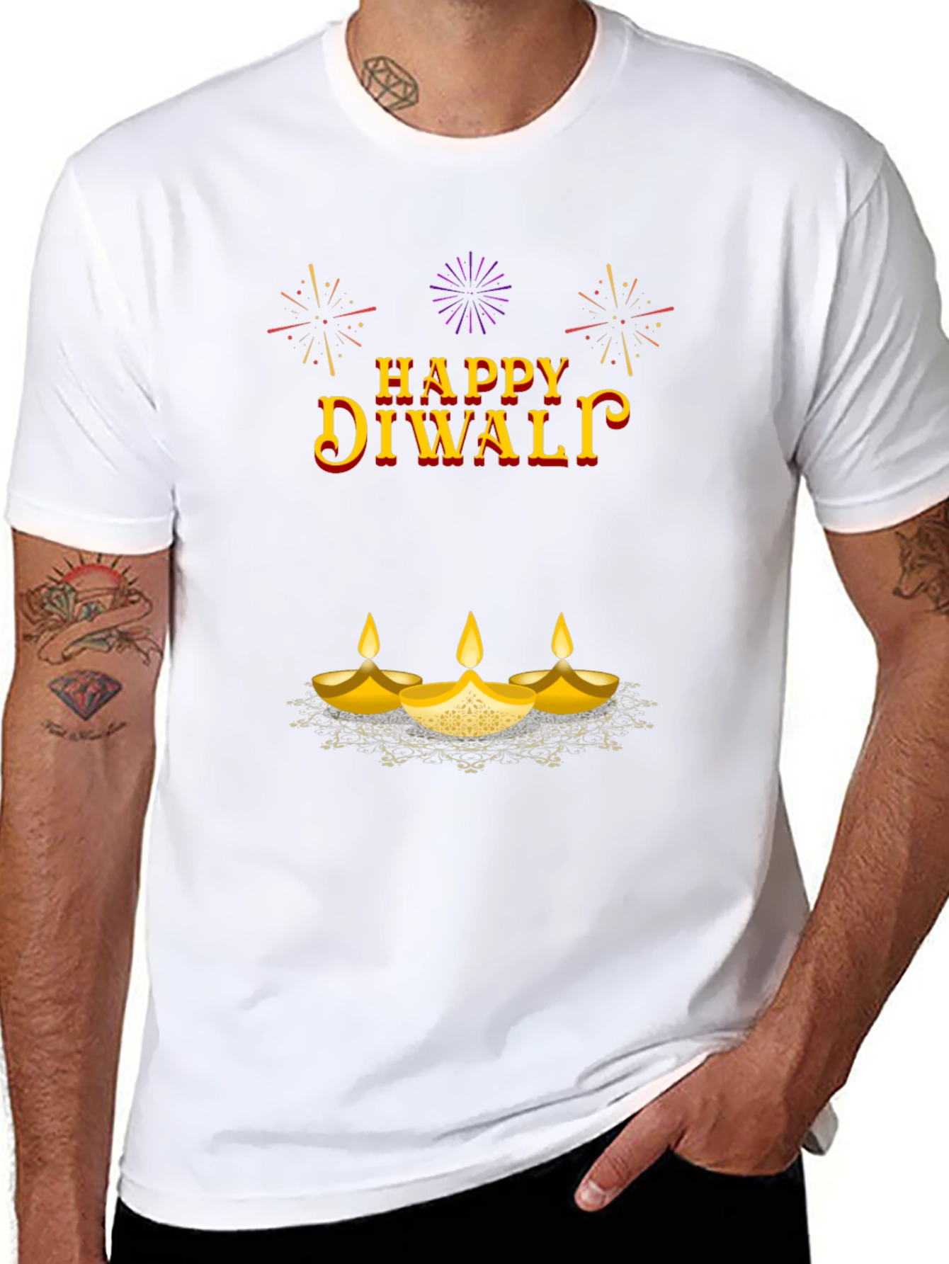 Happy Diwali Graphic T-Shirt - Black