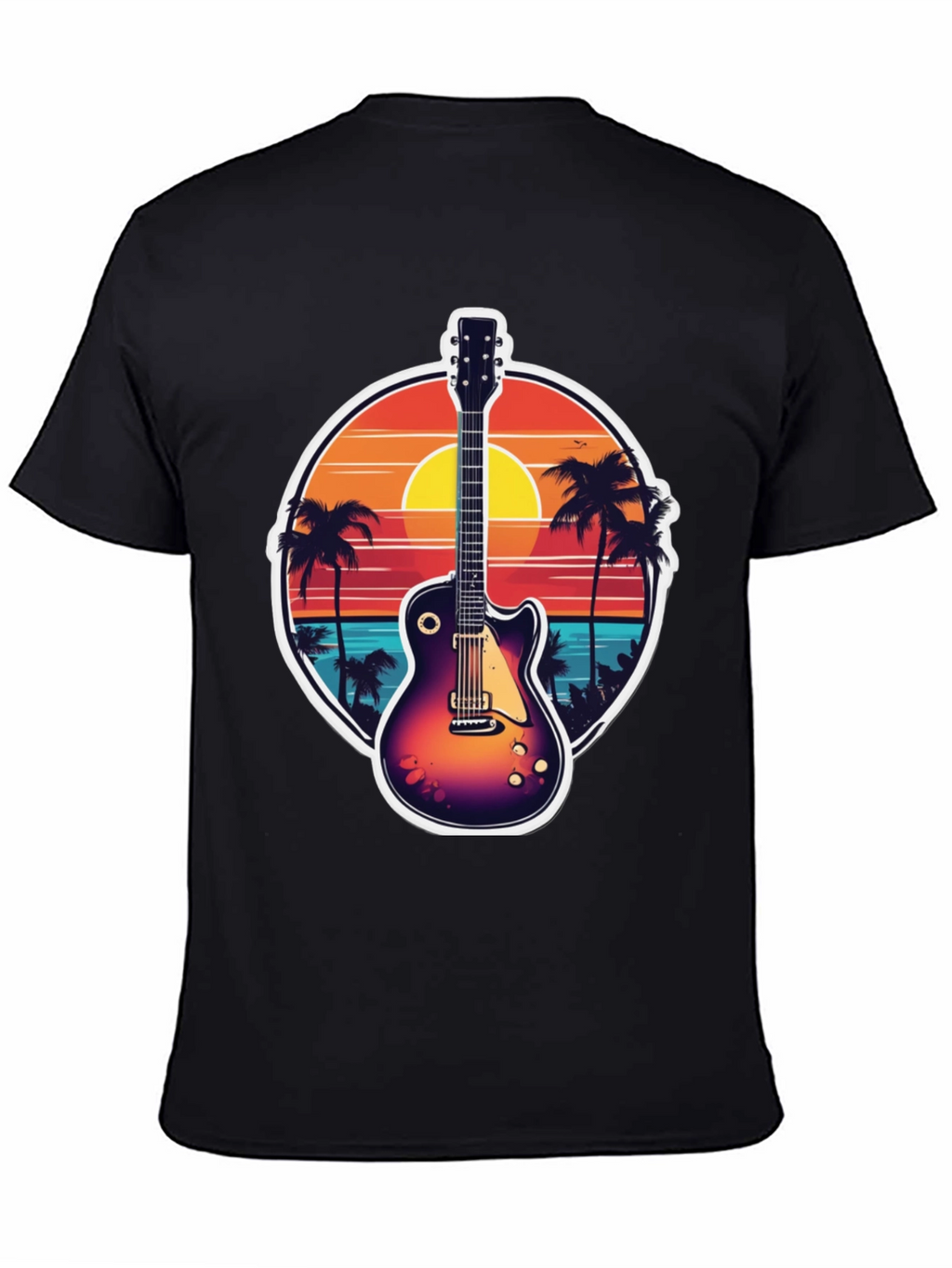 Sunset Guitar Tee: Island Vibes T-Shirt