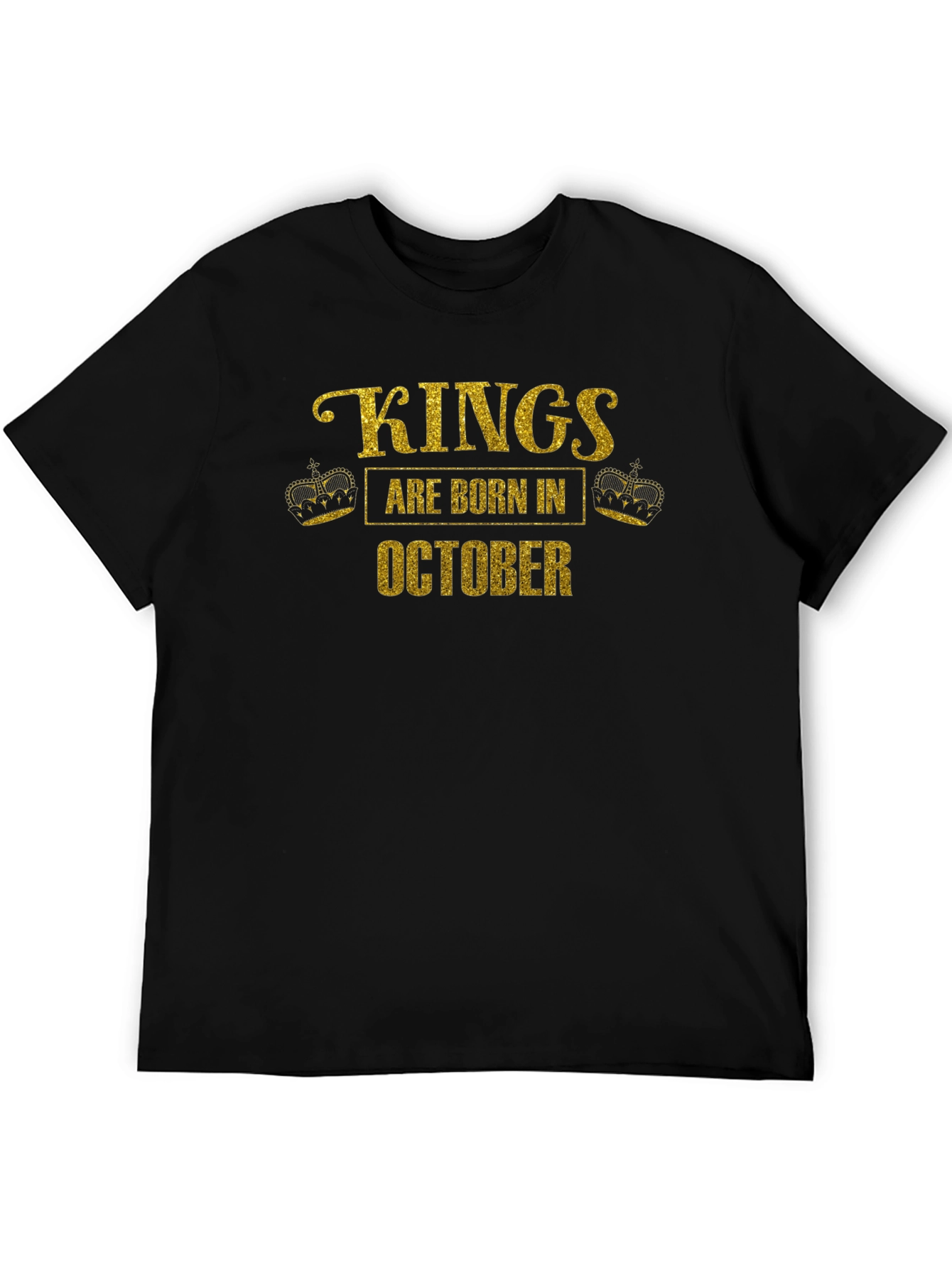 Kings Are Born In October Black T-Shirt