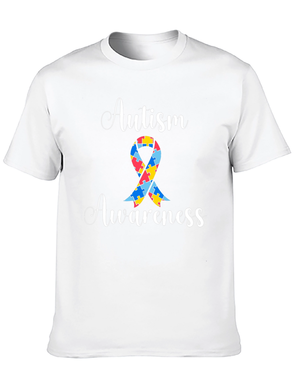 Autism Awareness Puzzle Ribbon Graphic Tee