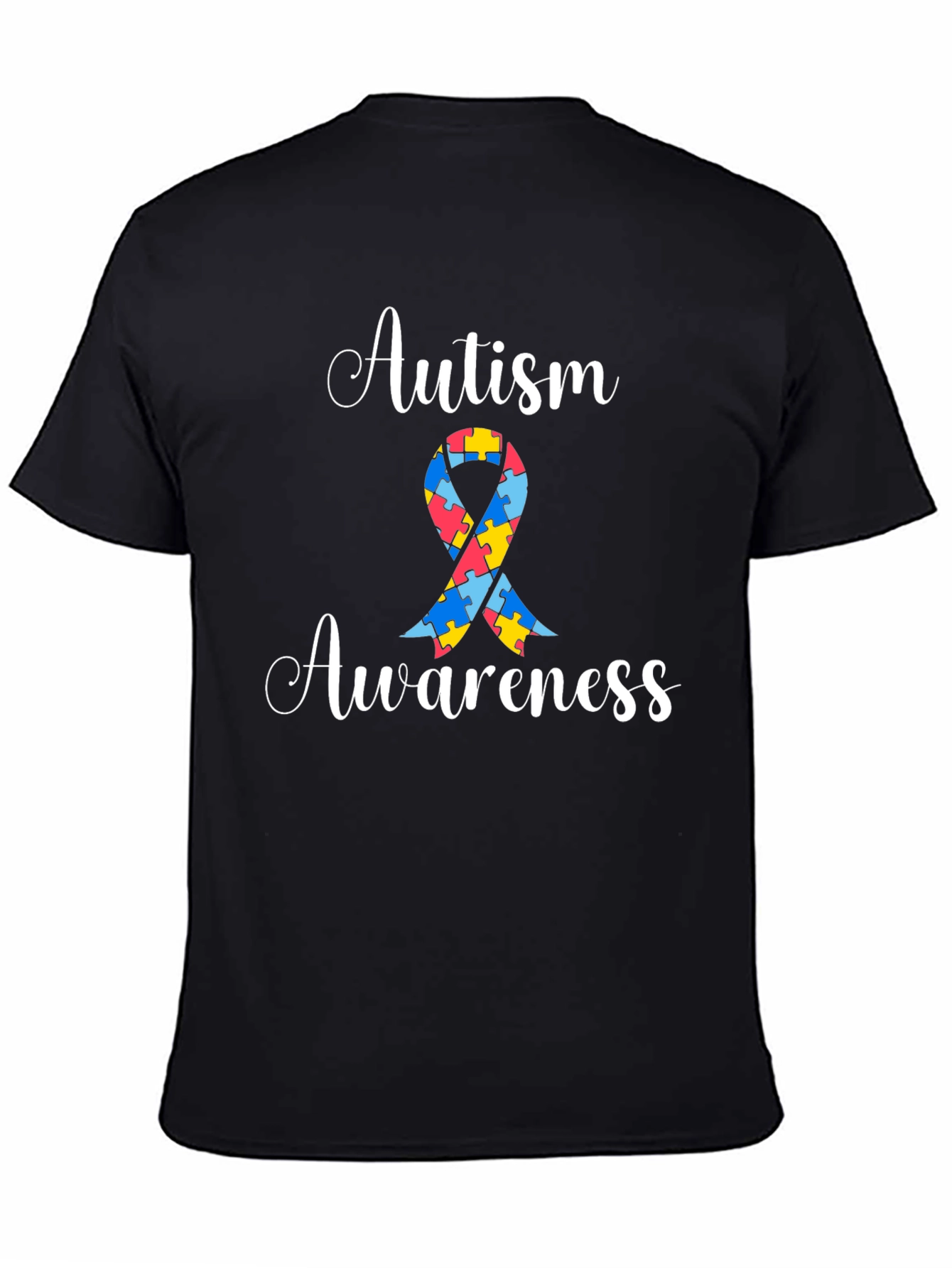 Autism Awareness Puzzle Ribbon Graphic Tee
