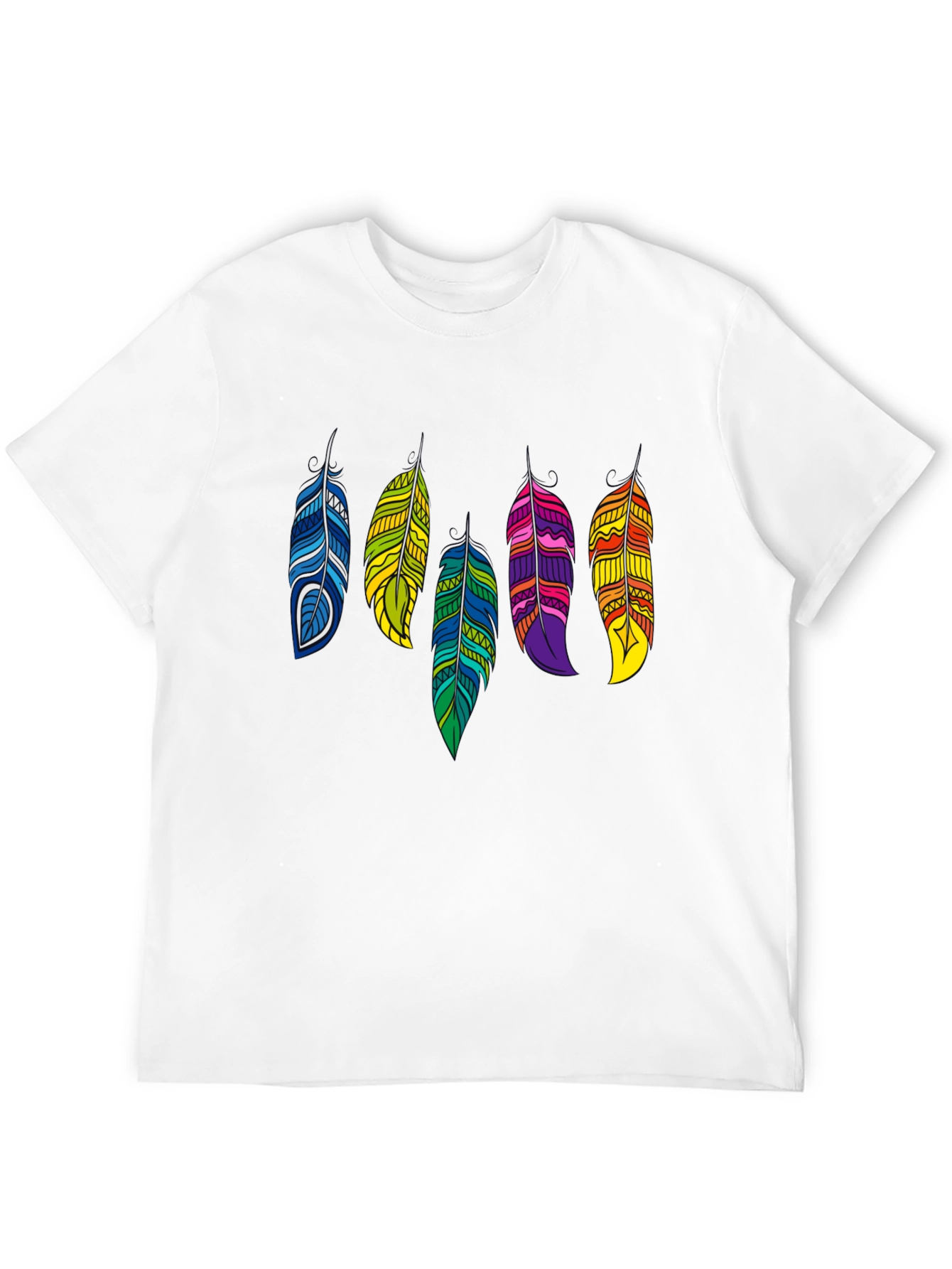 Feather Graphic Black Tee | Stylish Casual Wear