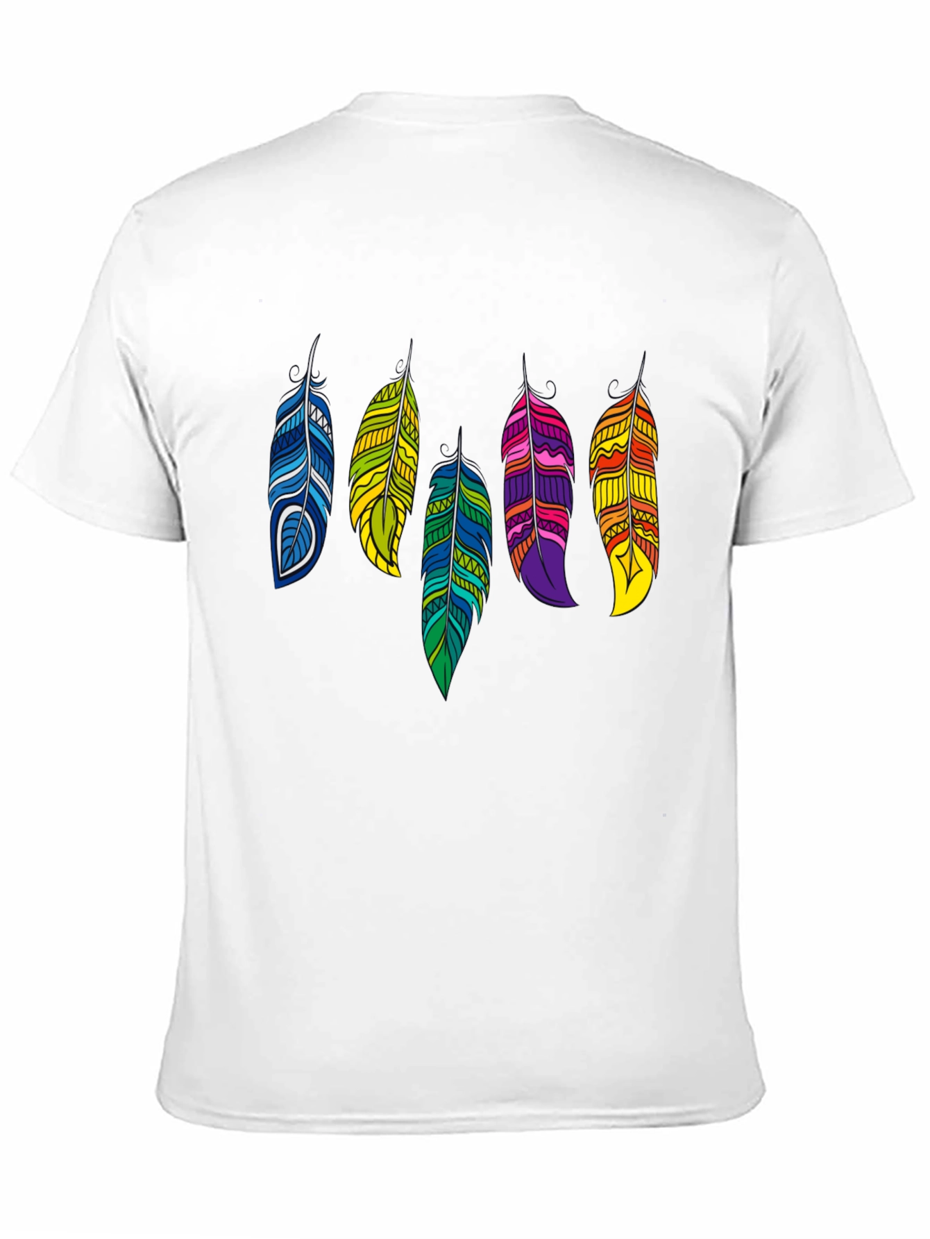 Feather Graphic Black Tee | Stylish Casual Wear