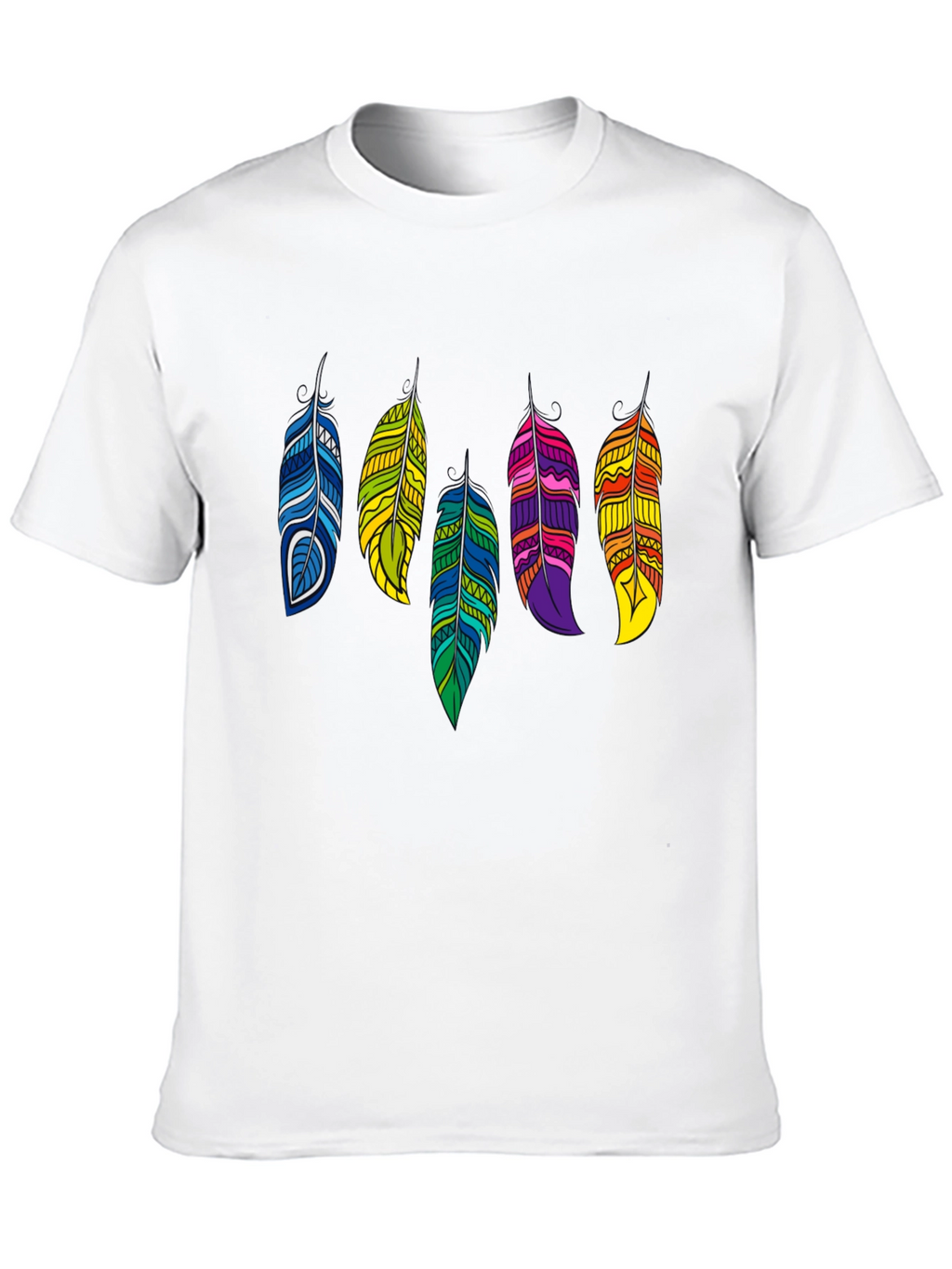 Feather Graphic Black Tee | Stylish Casual Wear