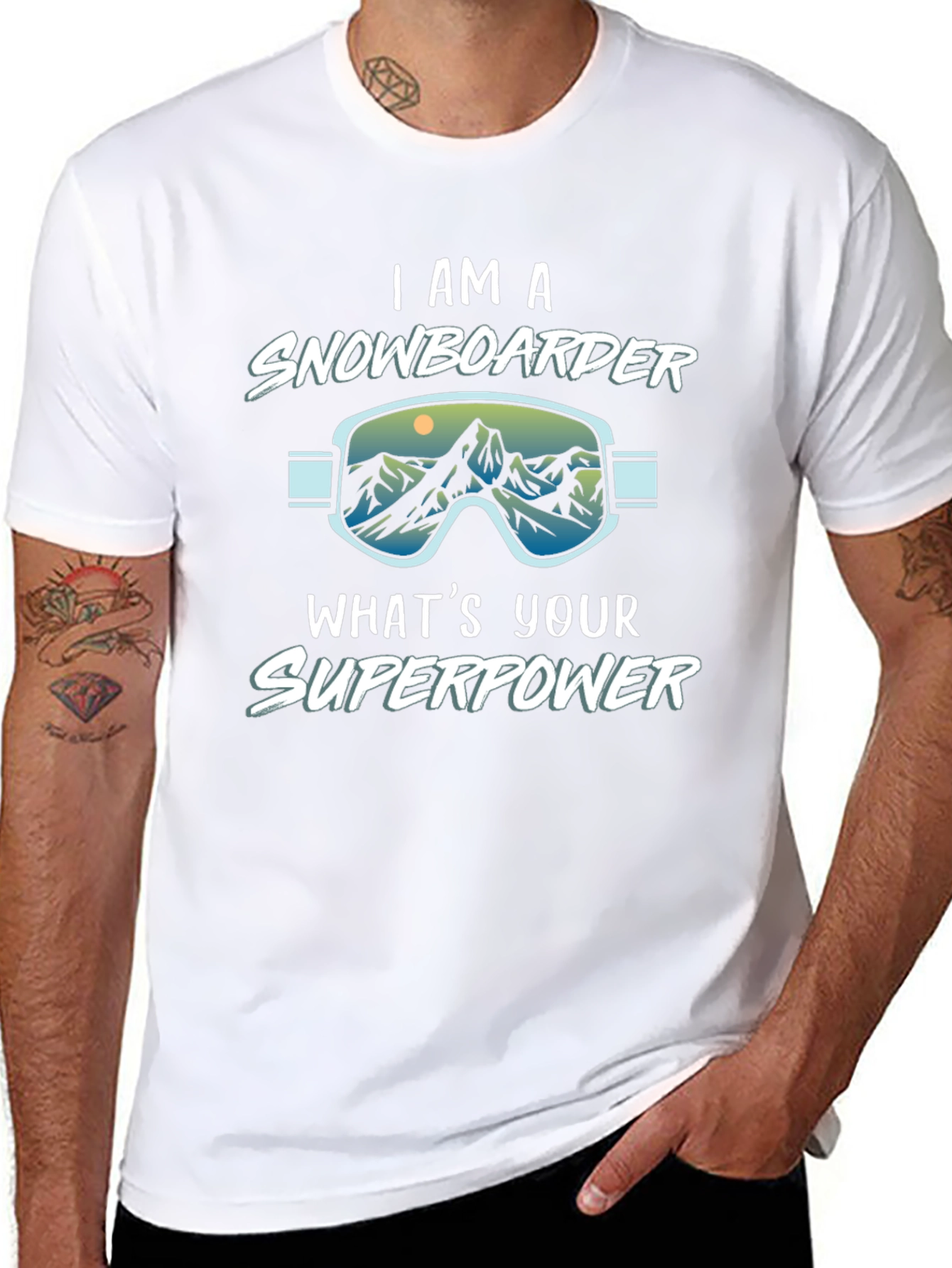 I am a Snowboarder Whats Your Superpower Black T-Shirt