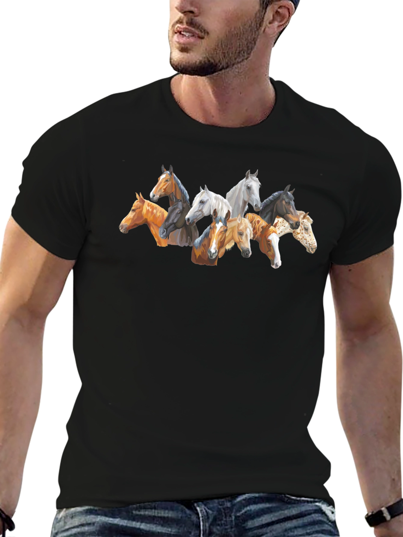 Horse Head T-Shirt - Unique Animal Lover Design