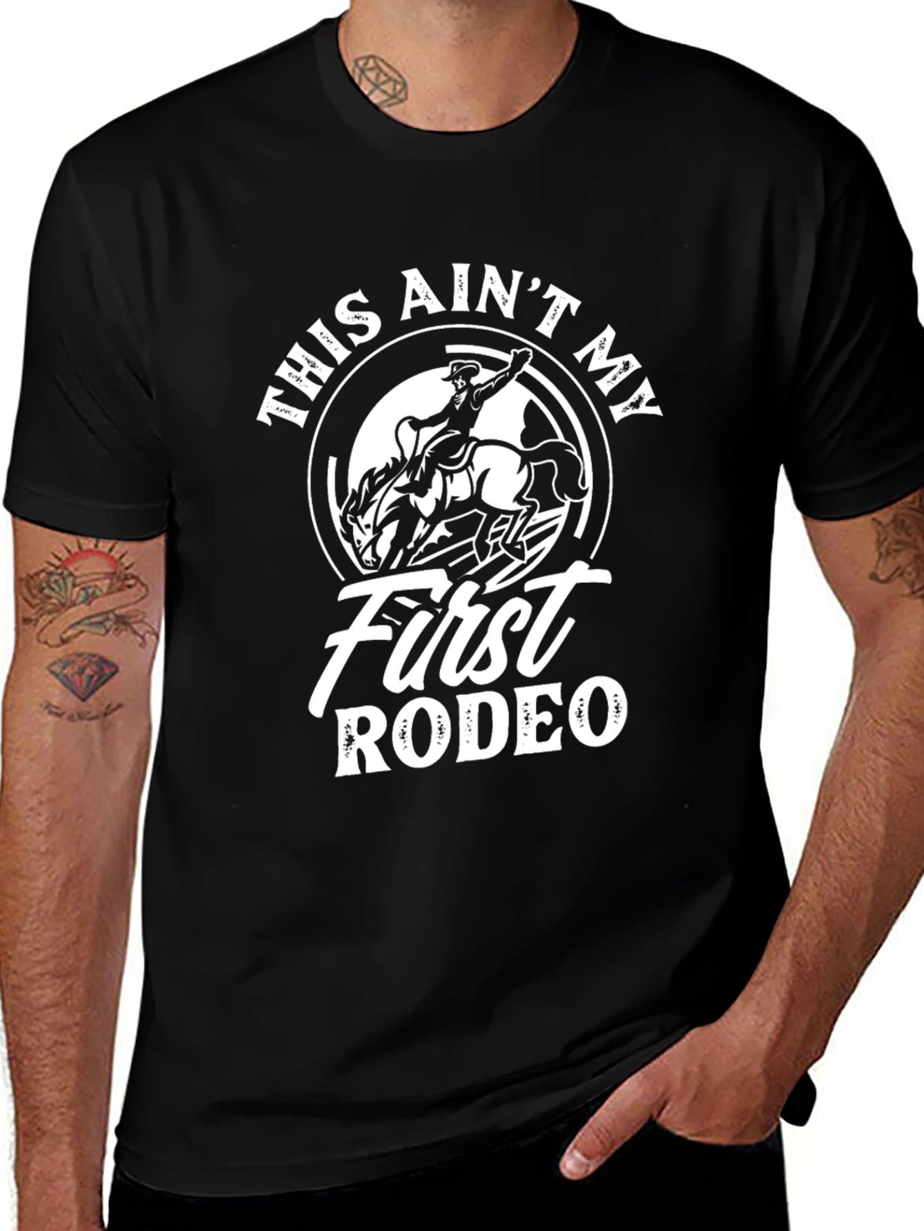 This Aint My First Rodeo Graphic T-Shirt - Black