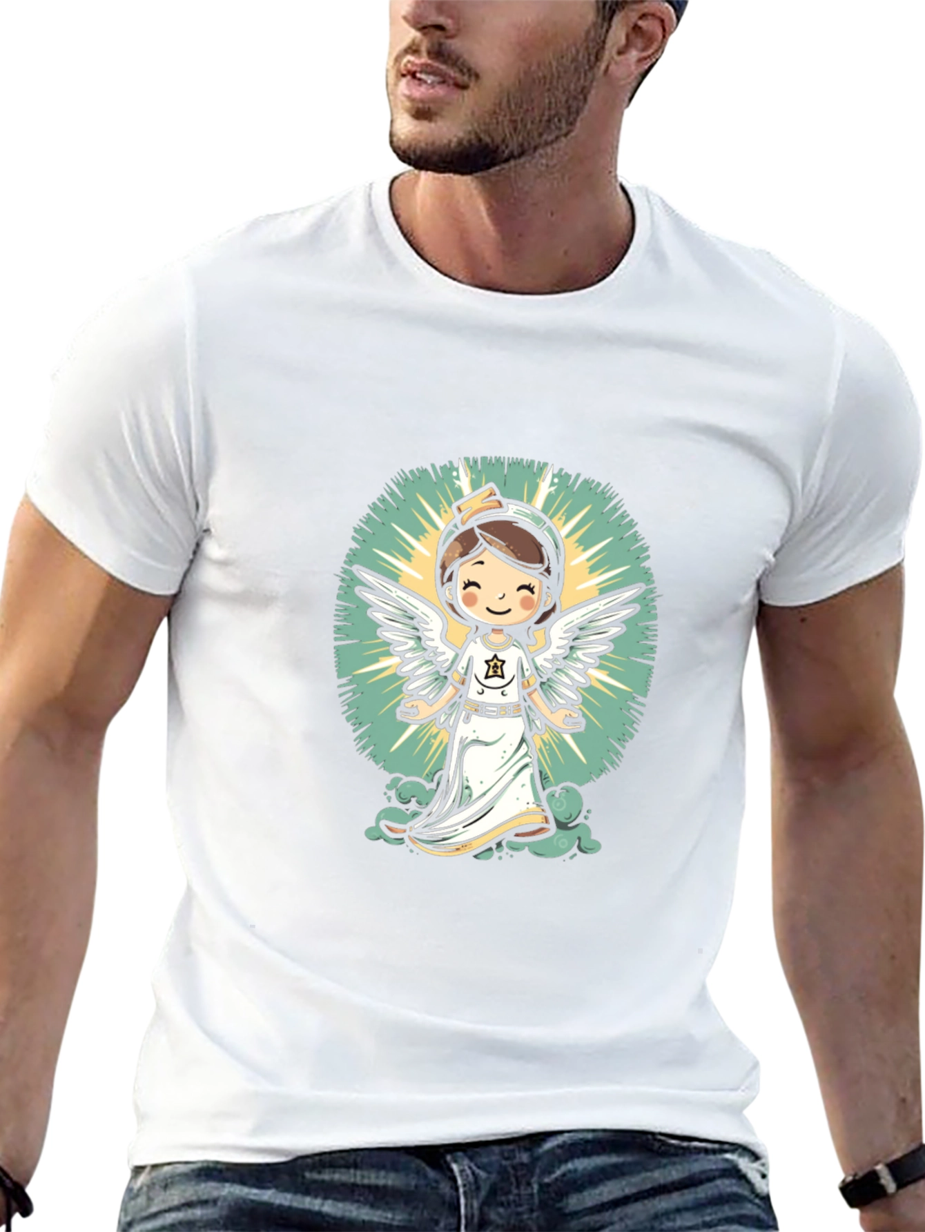 Angel Nurse Graphic Tee - Unisex Black T-Shirt