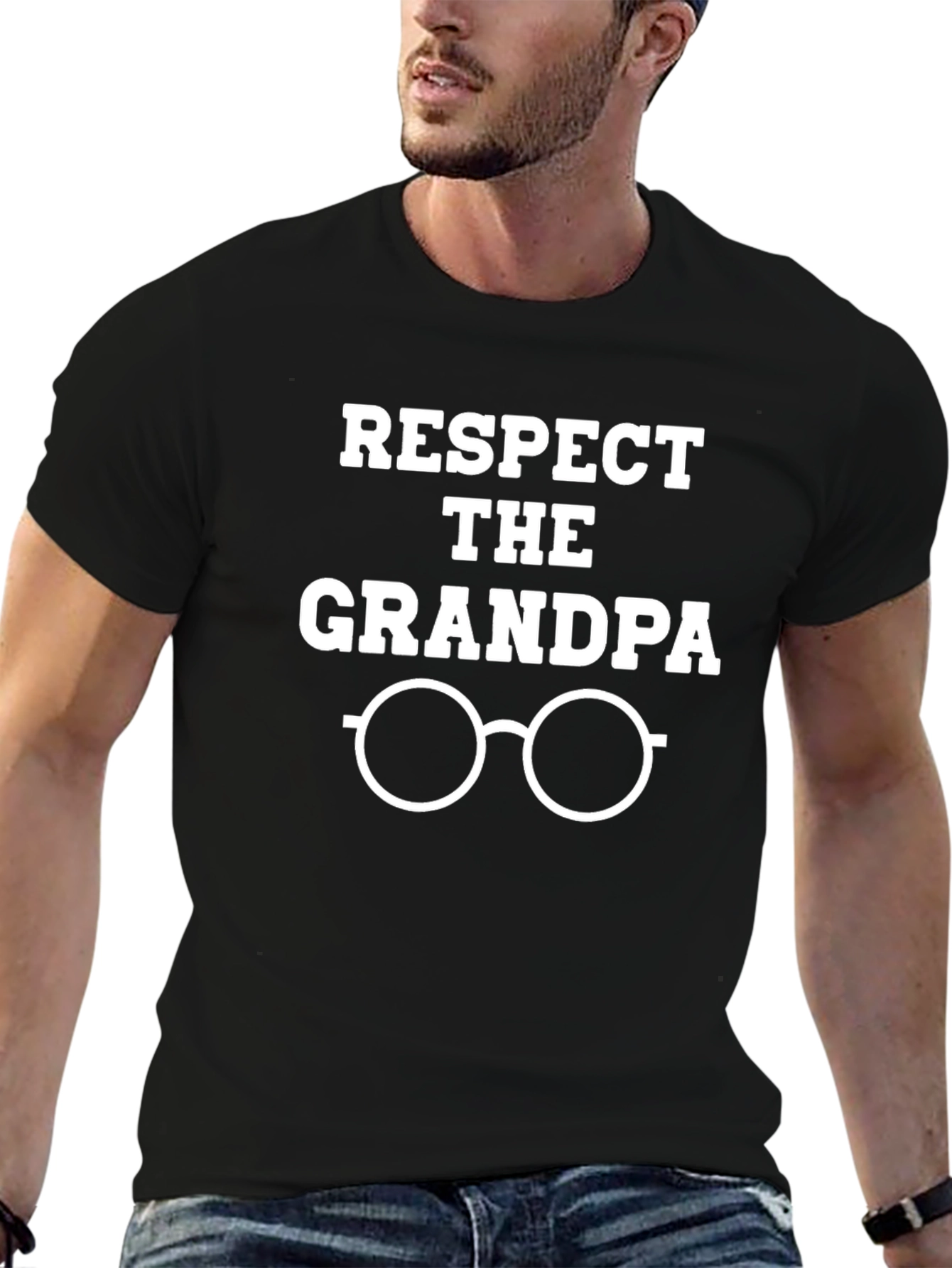 Respect the Grandpa Black T-Shirt