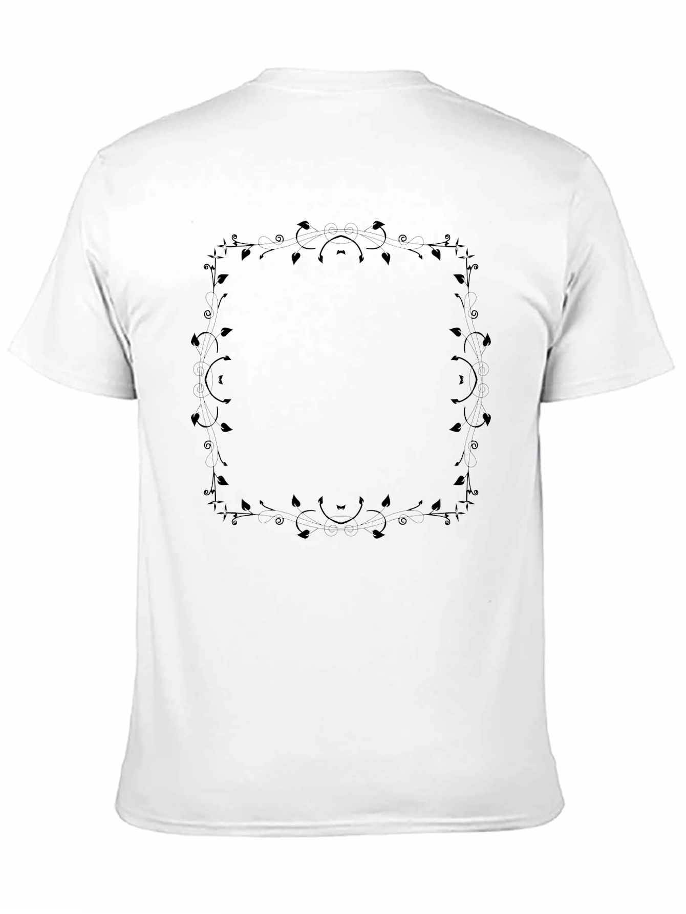 Floral Frame Black T-Shirt