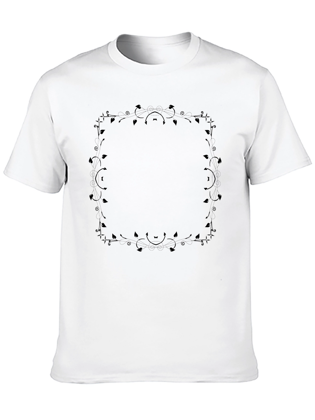 Floral Frame Black T-Shirt
