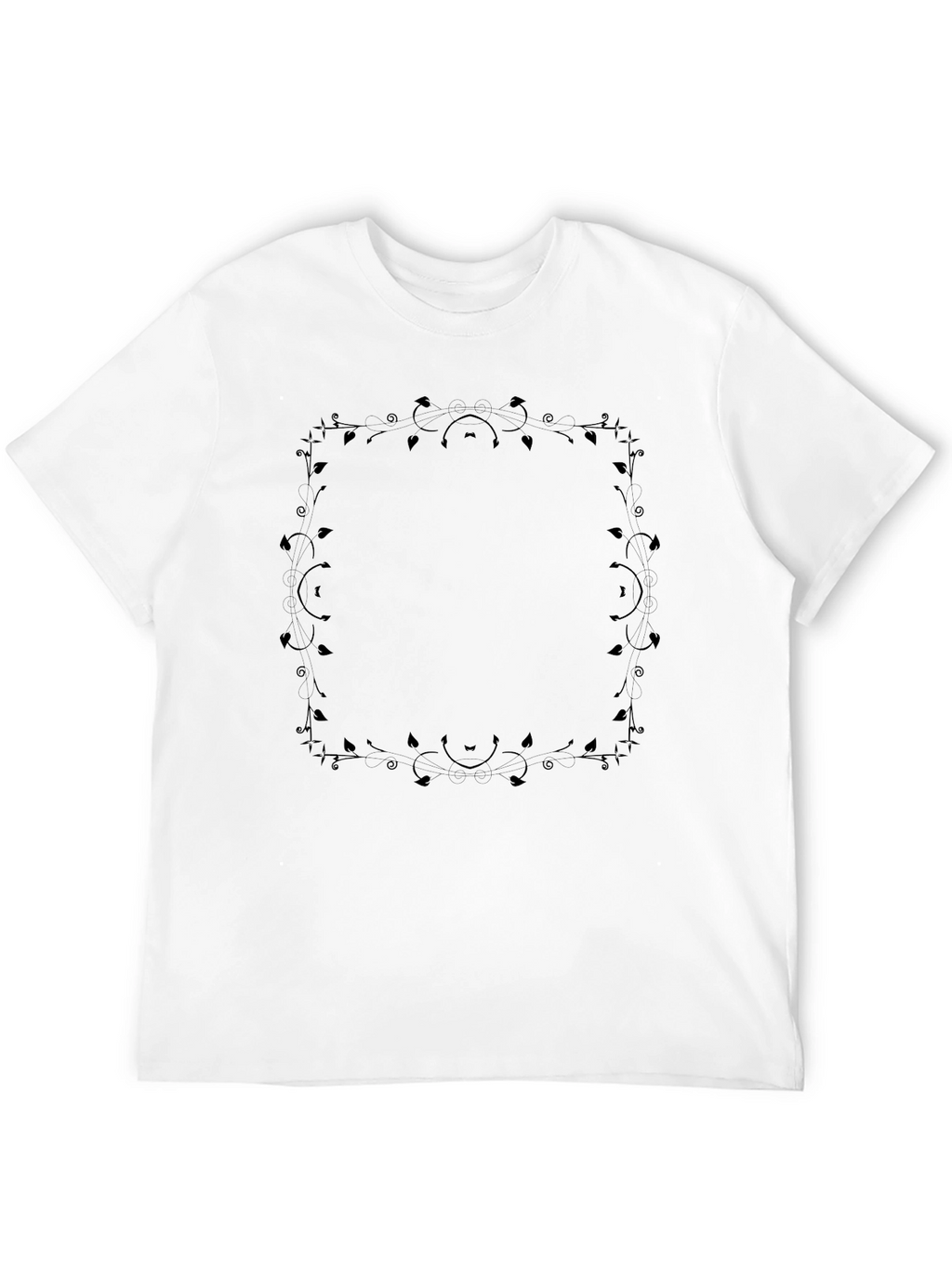 Floral Frame Black T-Shirt
