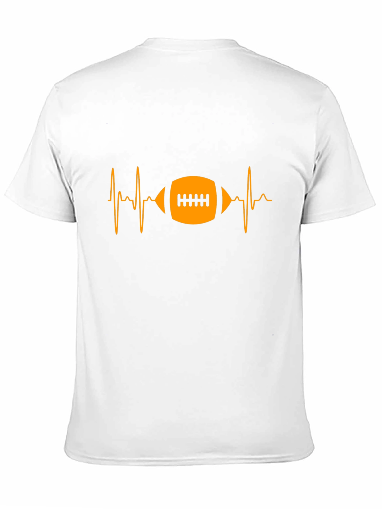 Football Heartbeat Black Graphic T-Shirt