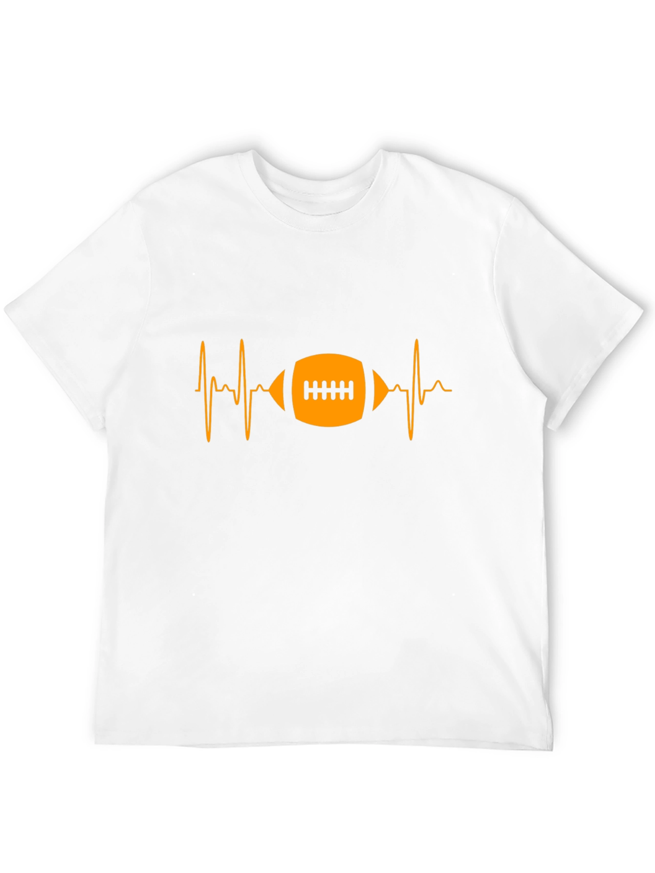 Football Heartbeat Black Graphic T-Shirt