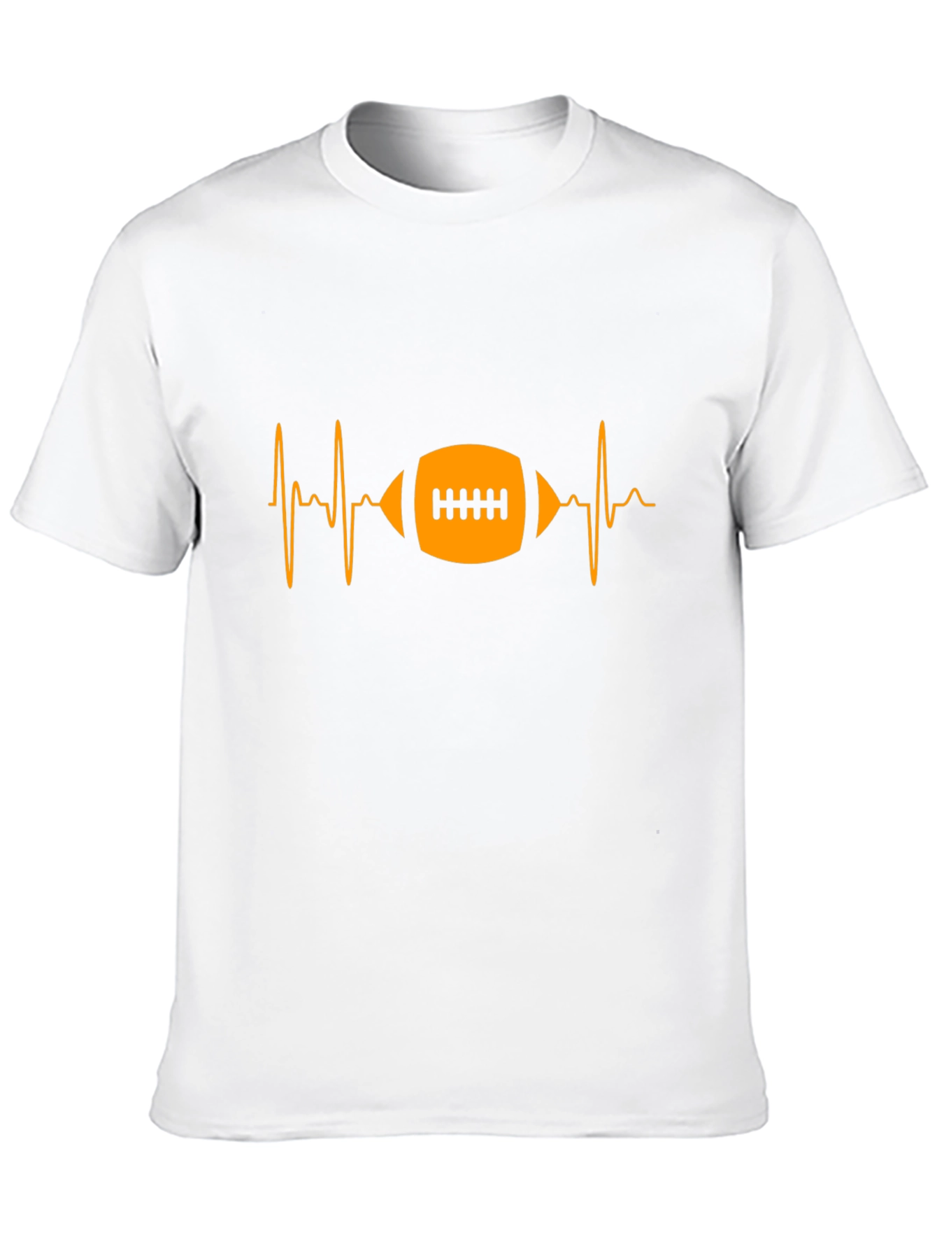 Football Heartbeat Black Graphic T-Shirt