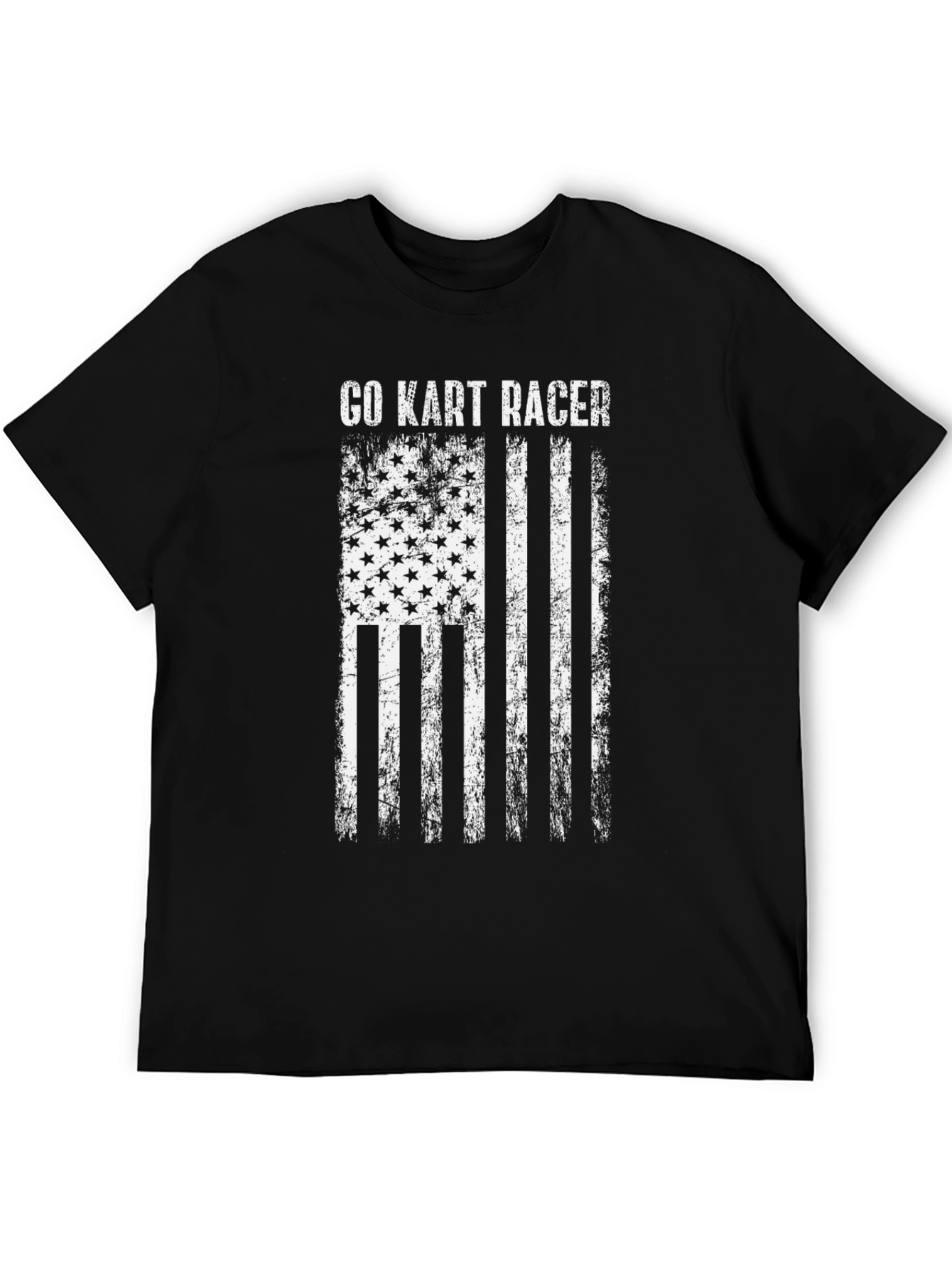 Go Kart Racer American Flag Graphic T-Shirt
