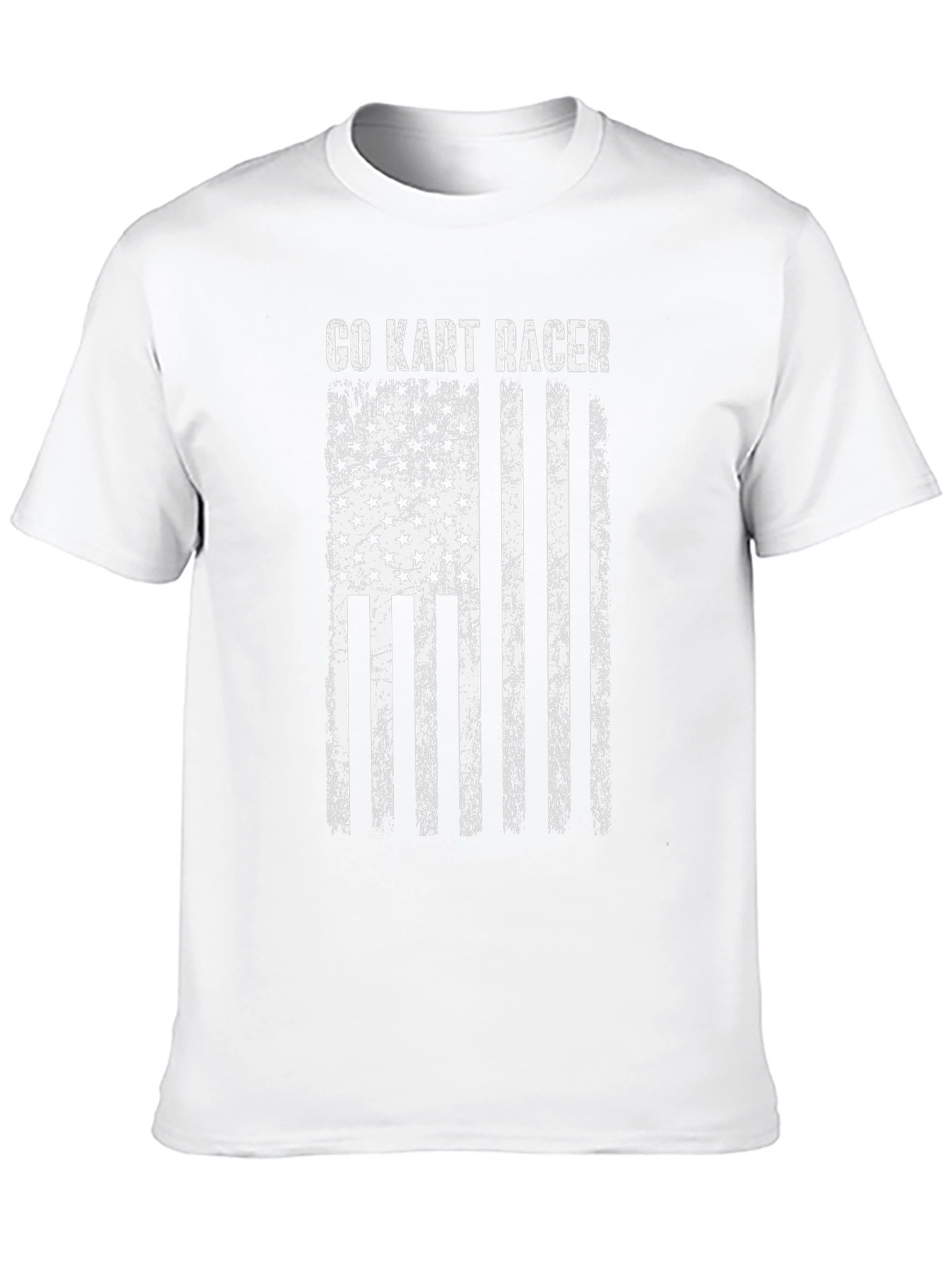 Go Kart Racer American Flag Graphic T-Shirt
