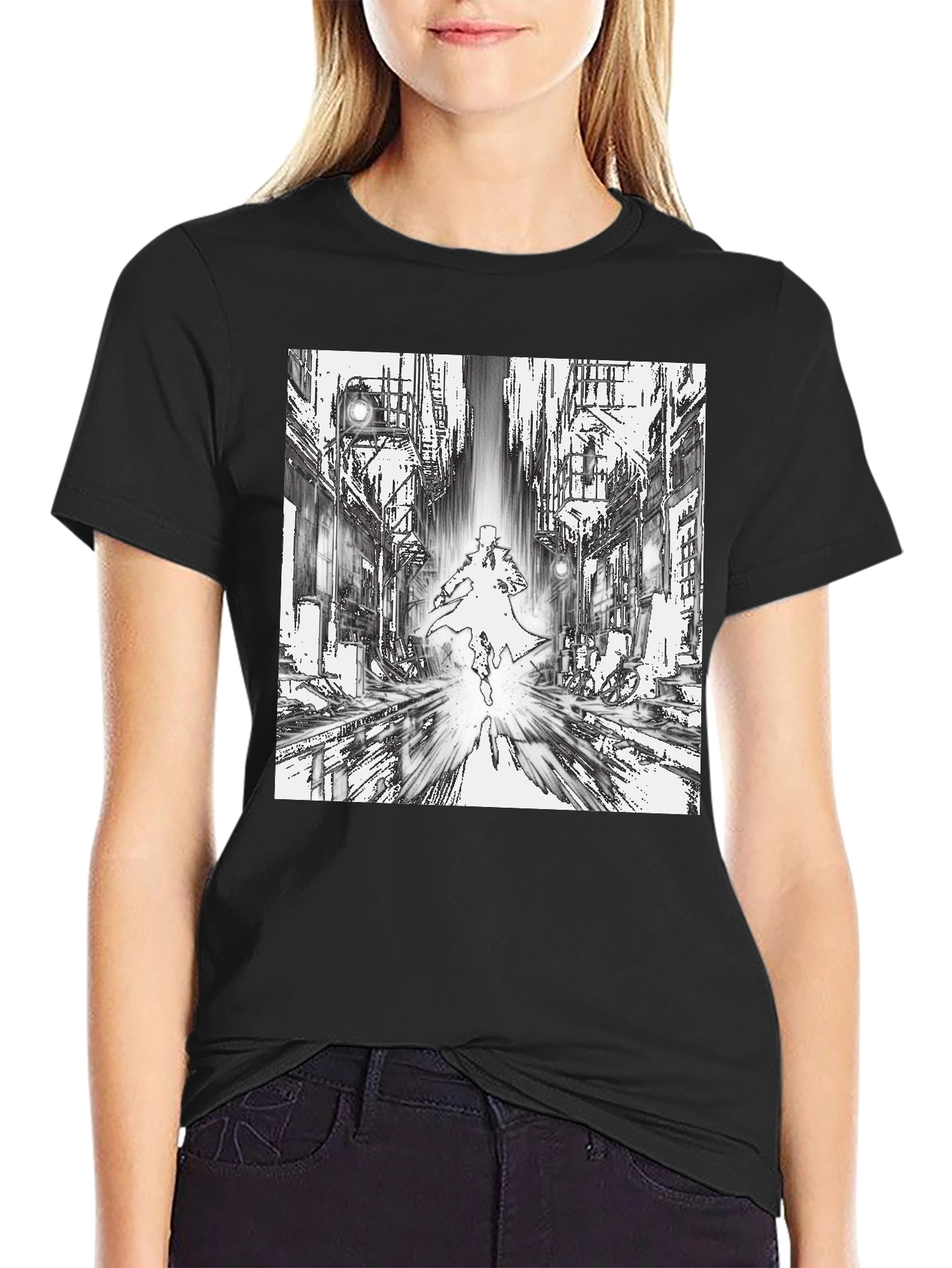 Noir Cityscape Graphic T-Shirt