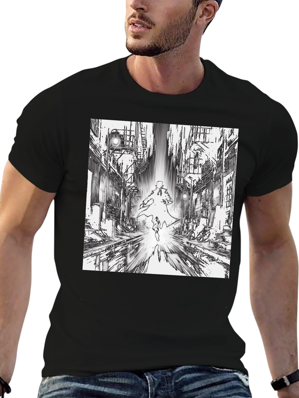 Noir Cityscape Graphic T-Shirt