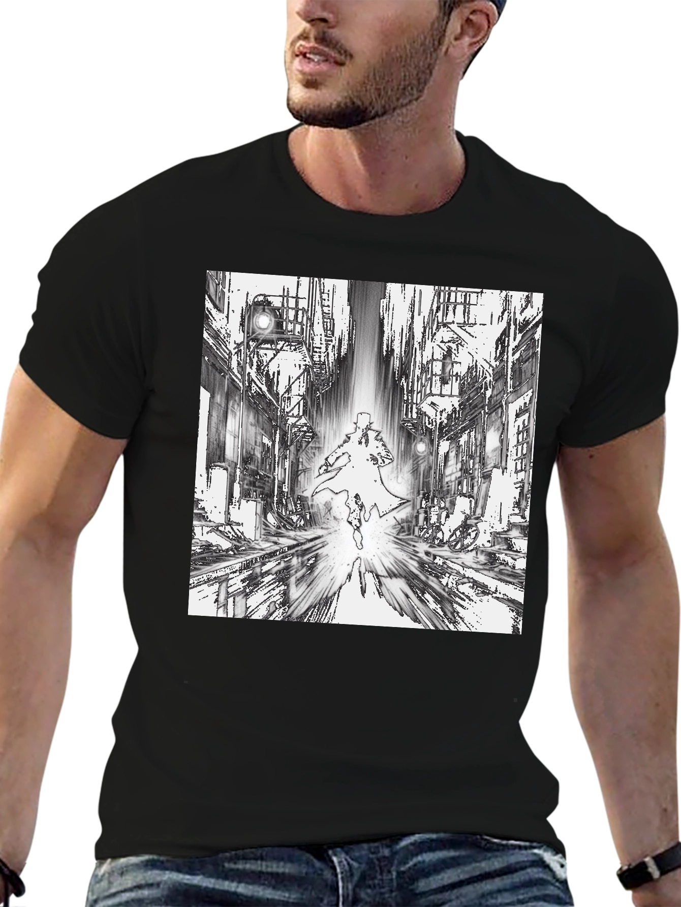 Noir Cityscape Graphic T-Shirt