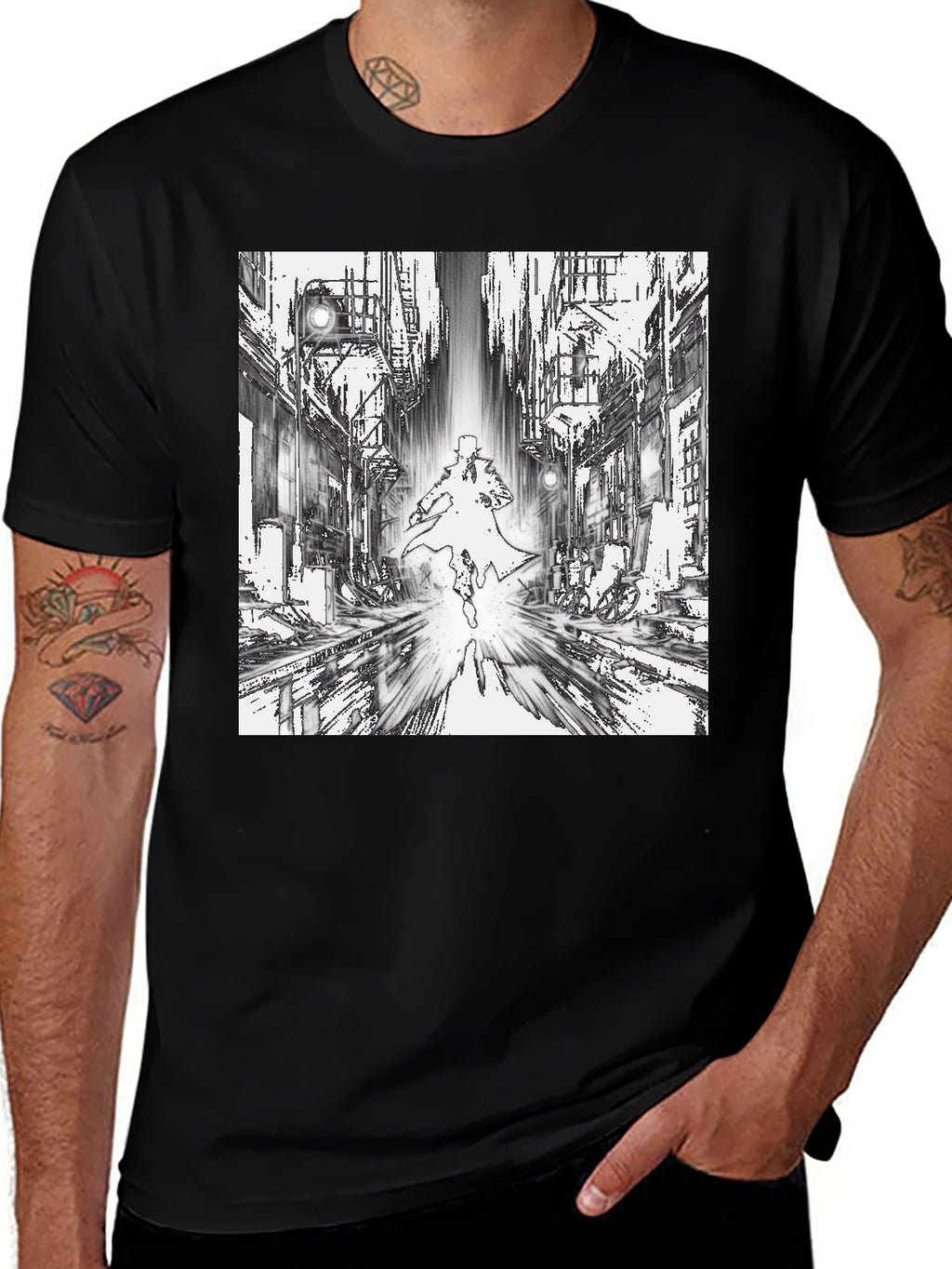 Noir Cityscape Graphic T-Shirt