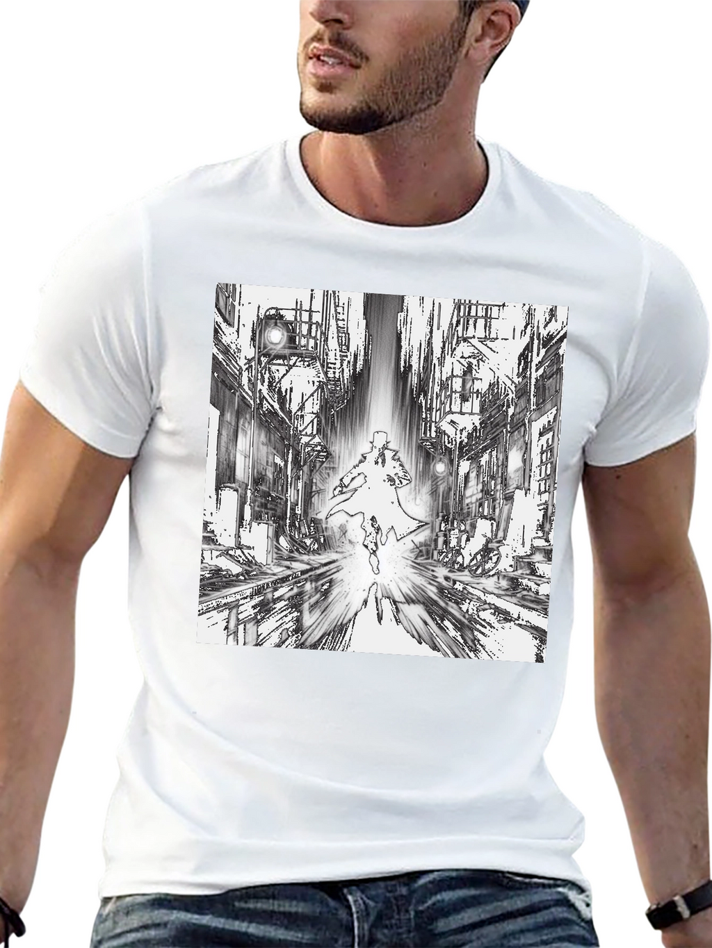 Noir Cityscape Graphic T-Shirt