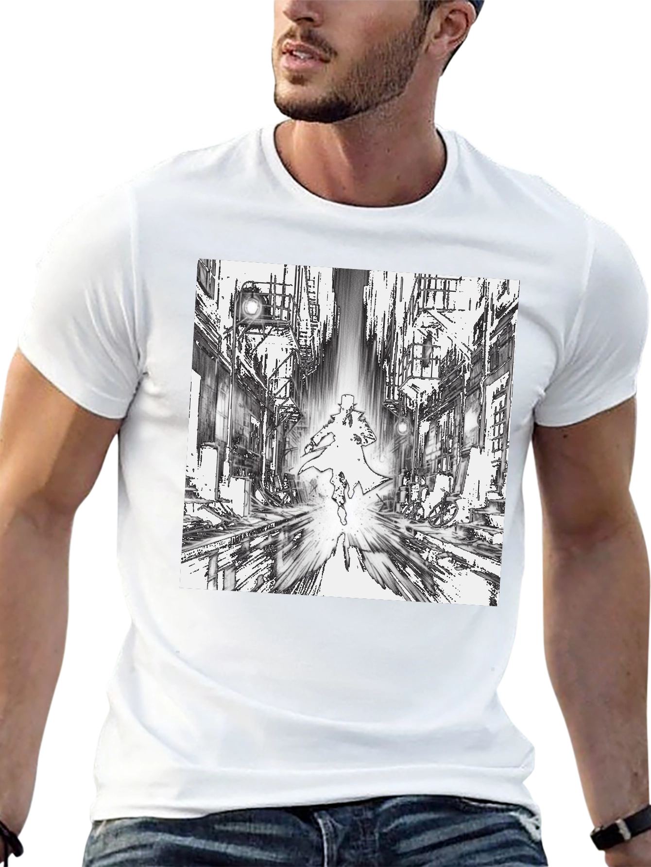 Noir Cityscape Graphic T-Shirt