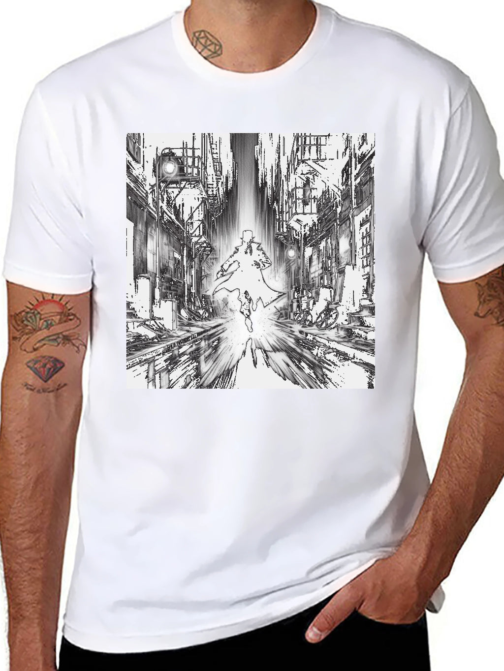 Noir Cityscape Graphic T-Shirt