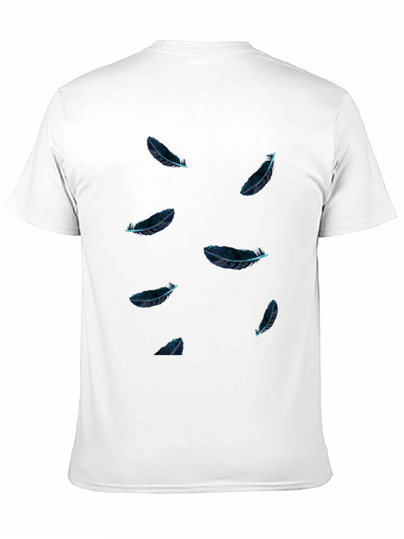 Feather Print Black T-Shirt - Casual Style