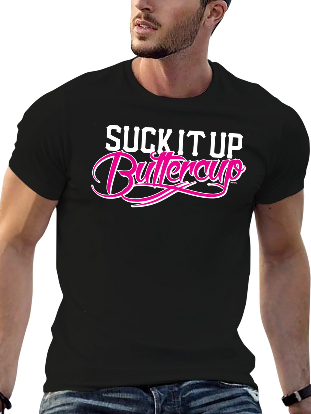 Suck It Up Buttercup Graphic Tee - Black