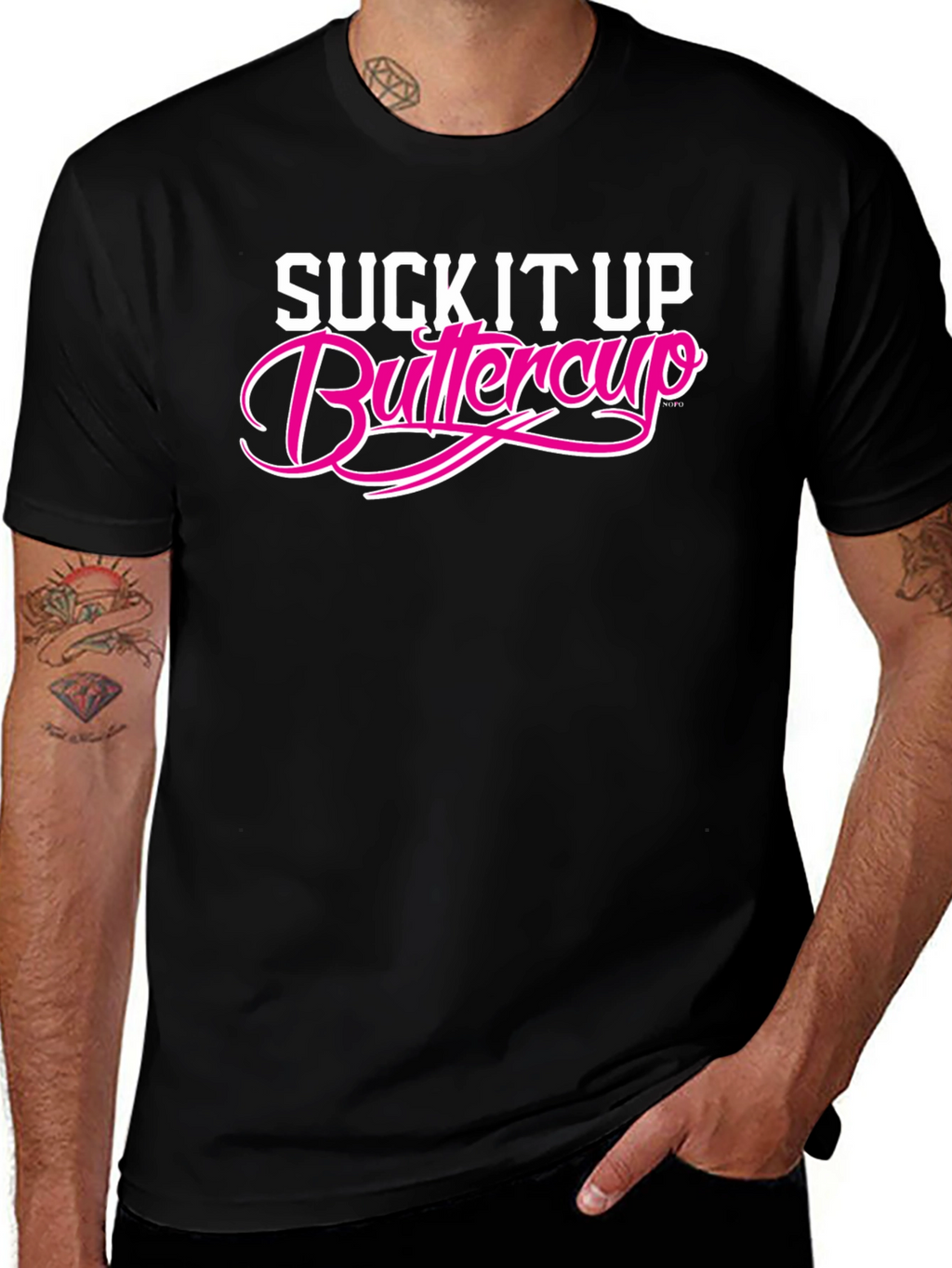 Suck It Up Buttercup Graphic Tee - Black