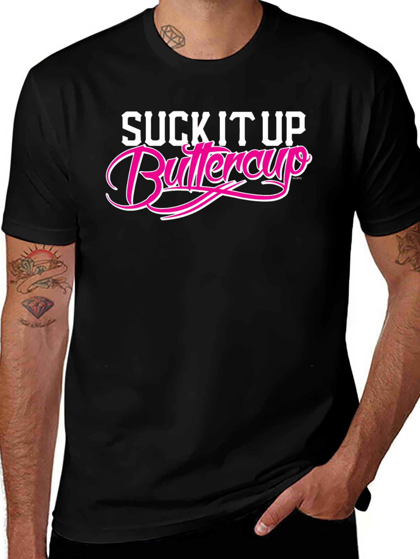Suck It Up Buttercup Graphic Tee - Black