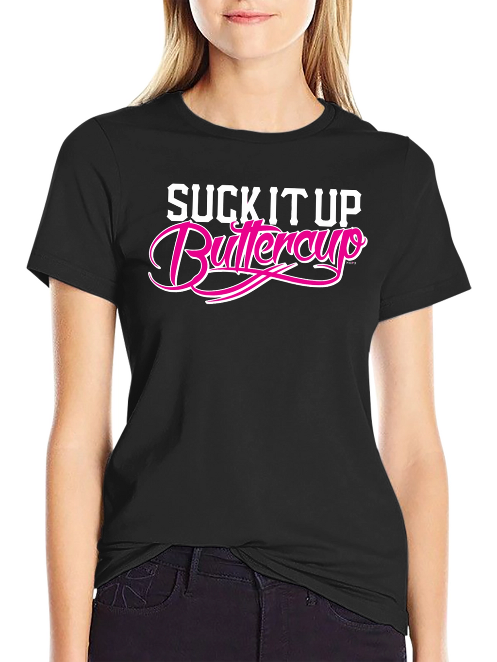 Suck It Up Buttercup Graphic Tee - Black