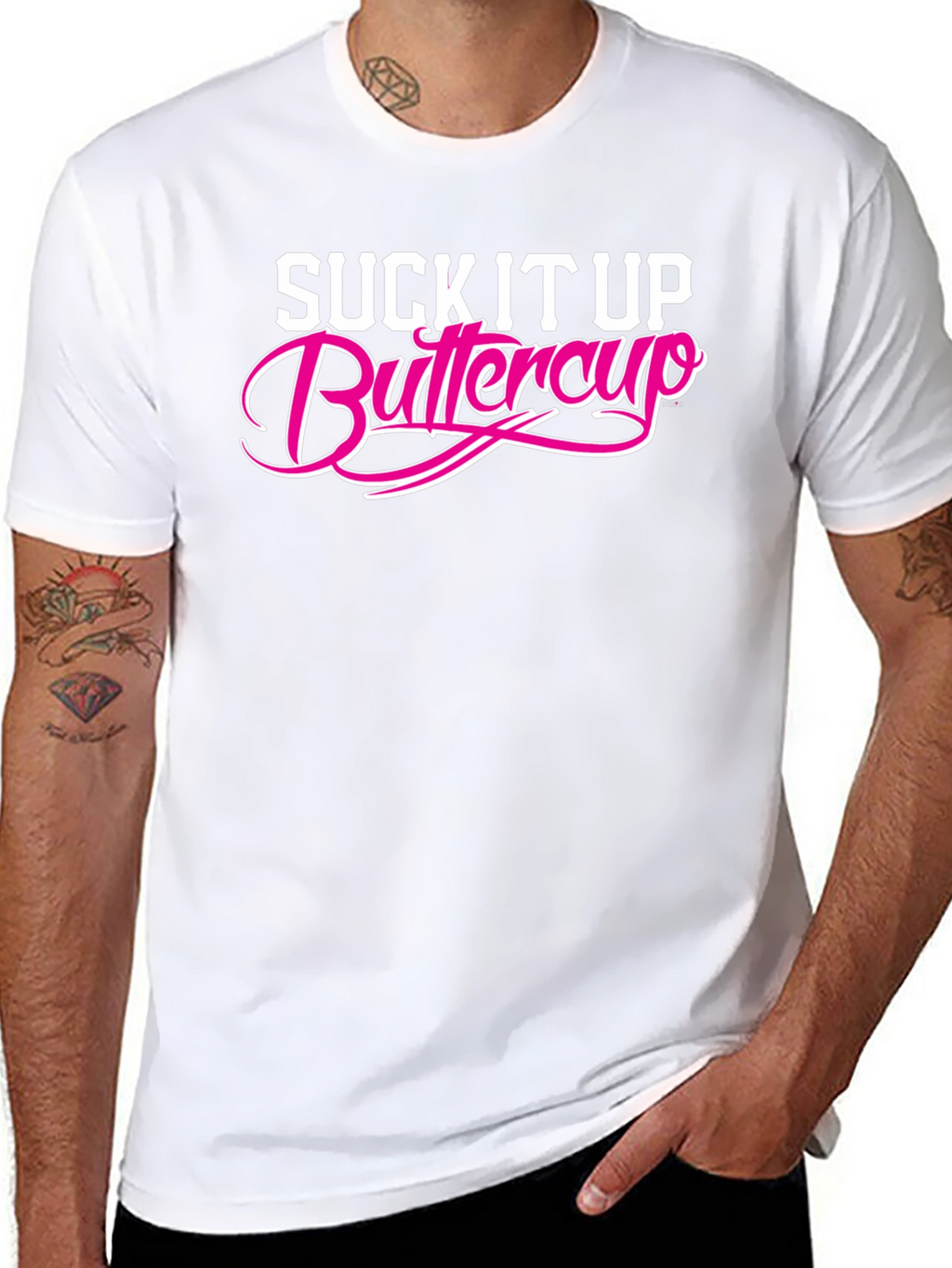 Suck It Up Buttercup Graphic Tee - Black