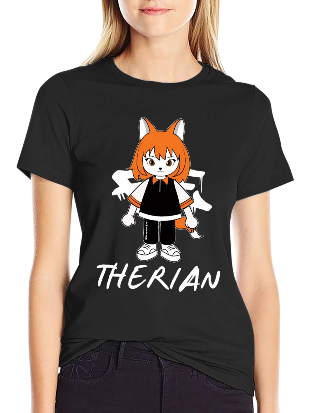 Therian Anime Style T-Shirt - Black