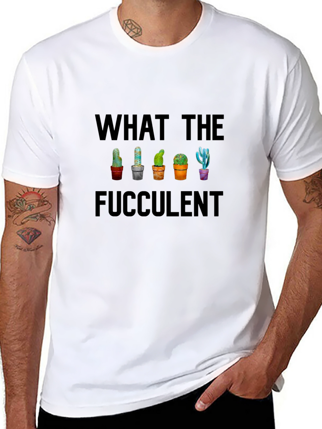 What the Fucculent Cactus T-Shirt - Funny Succulent Tee