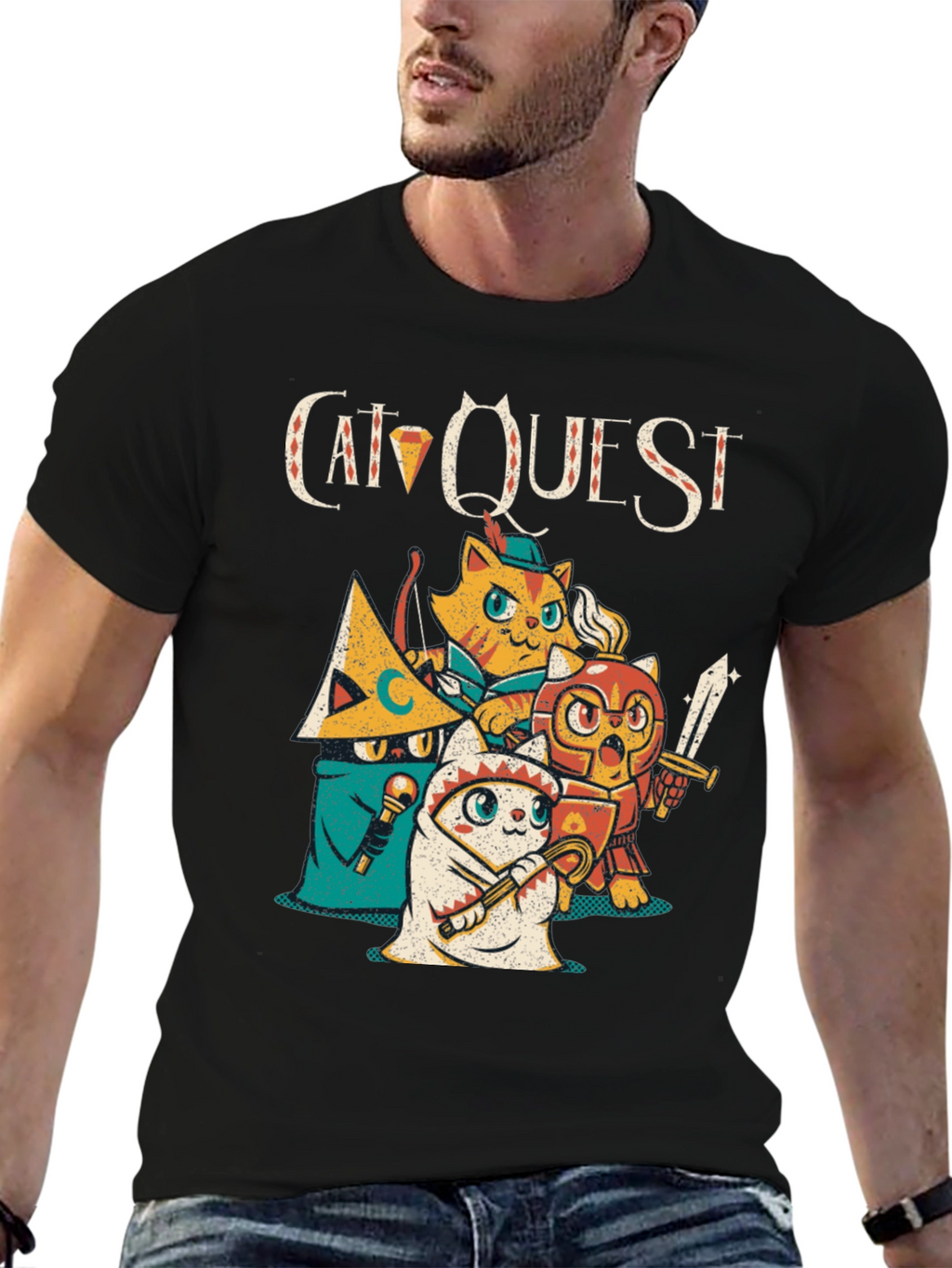 Cat Quest Graphic T-Shirt - Gamer Tee