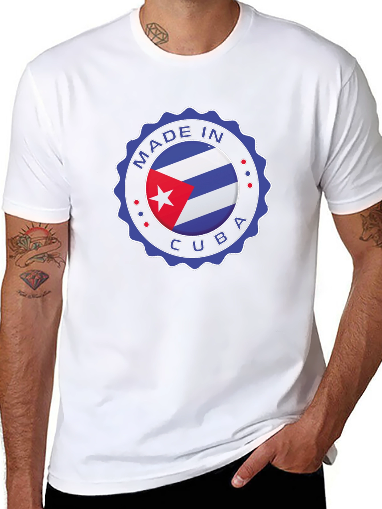 Made in Cuba T-Shirt - Cuban Flag Design