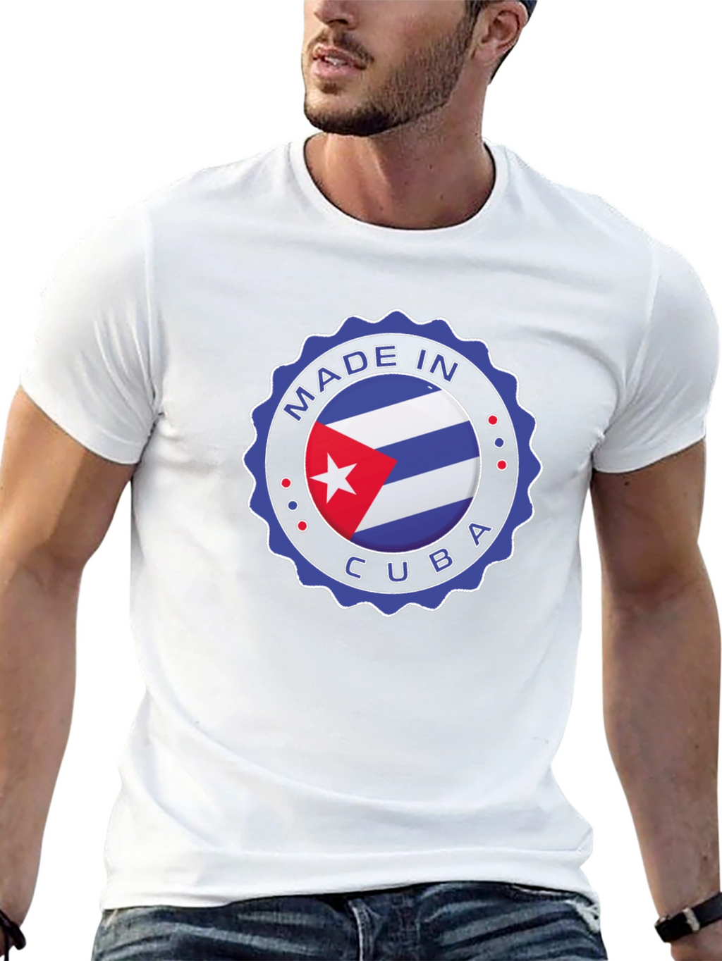 Made in Cuba T-Shirt - Cuban Flag Design