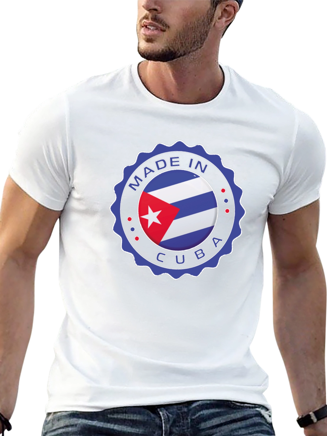 Made in Cuba T-Shirt - Cuban Flag Design