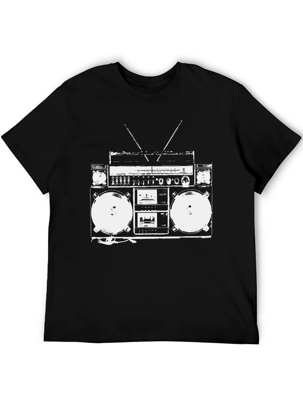 Retro Boombox Graphic Tee - Classic Hip Hop Style