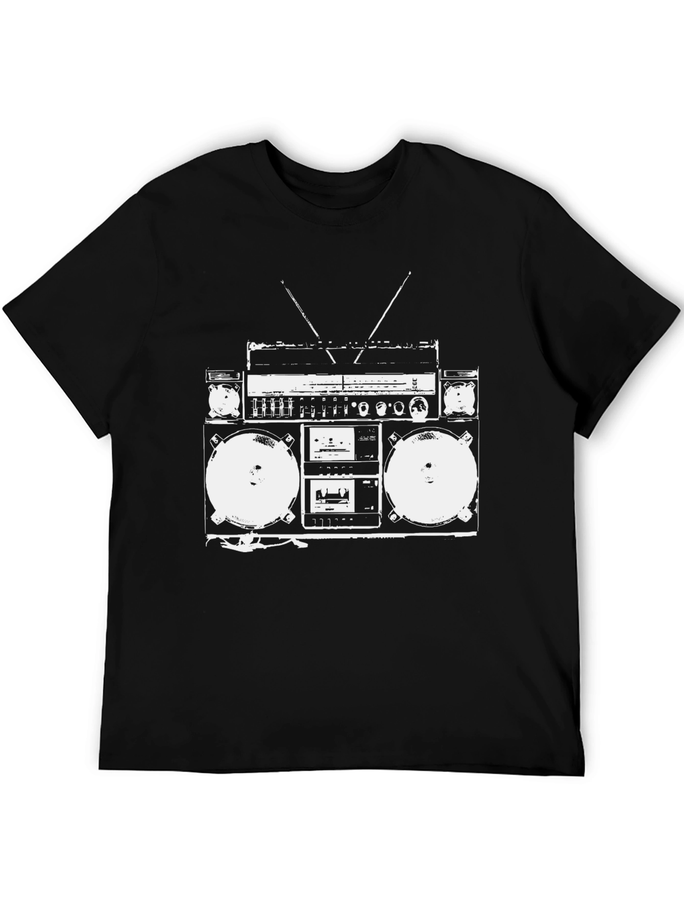 Retro Boombox Graphic Tee - Classic Hip Hop Style