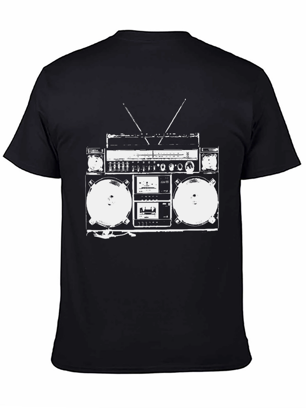 Retro Boombox Graphic Tee - Classic Hip Hop Style
