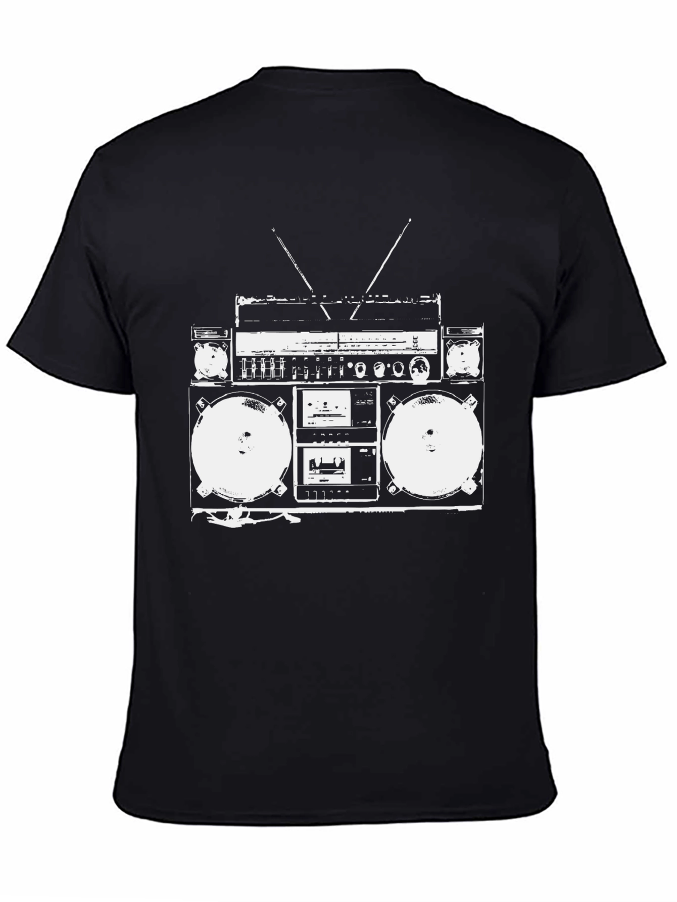 Retro Boombox Graphic Tee - Classic Hip Hop Style